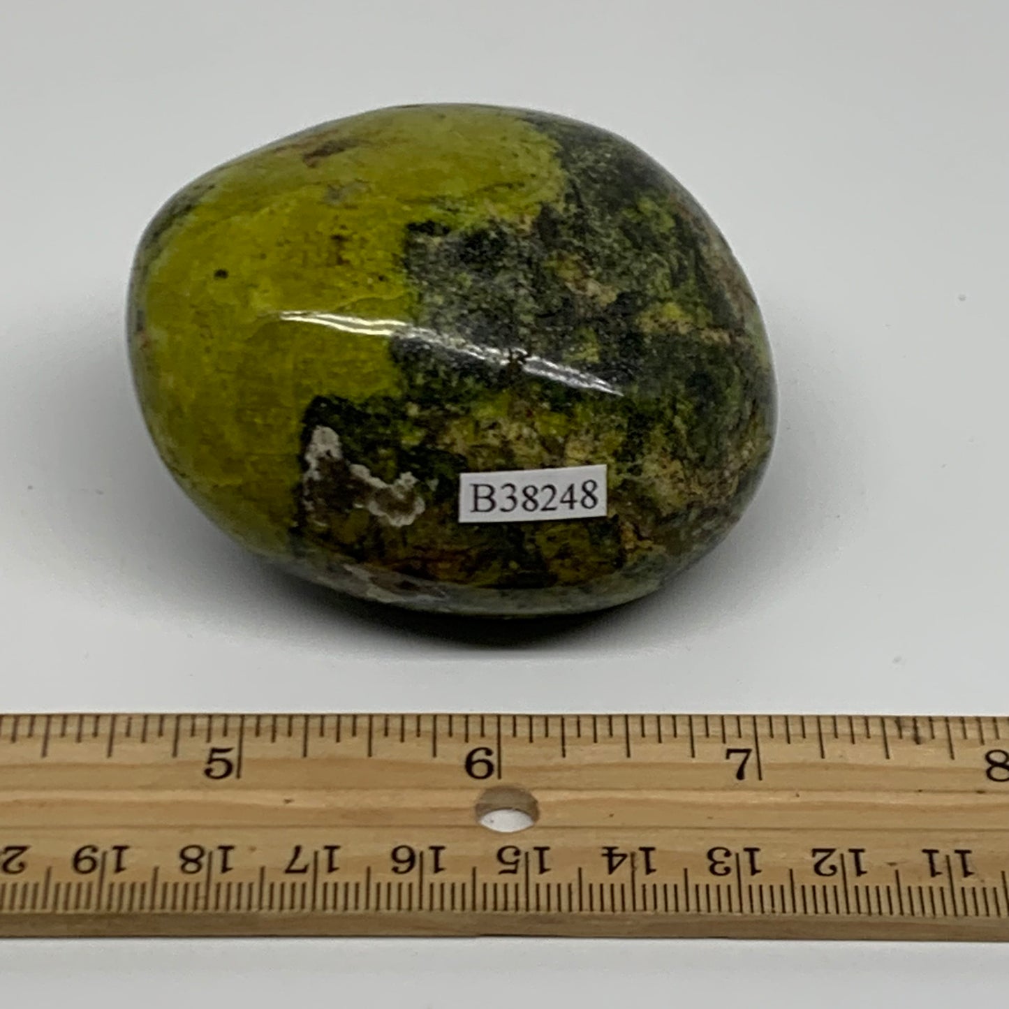 198g, 2.7"x2.3"x1.7", Green Opal Crystal PalmStone Polished Reiki, B38248