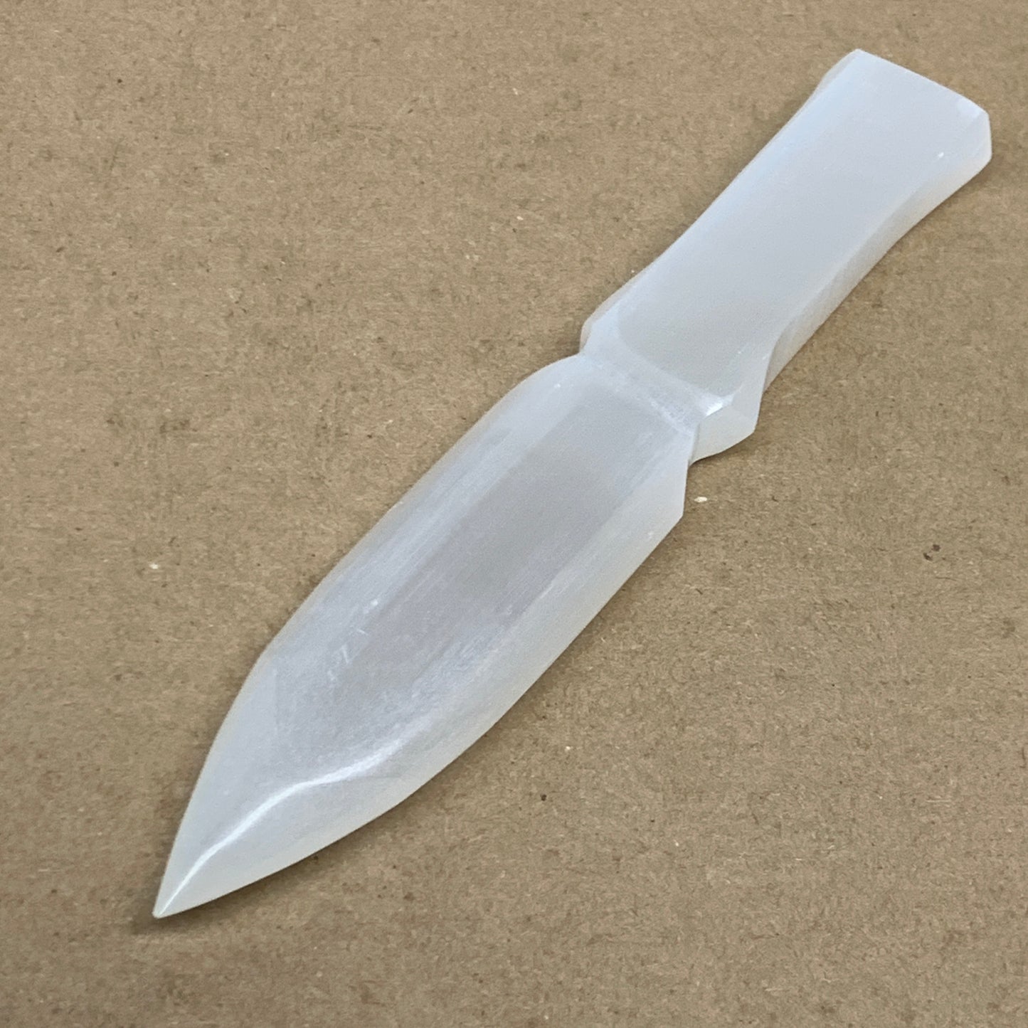 146g, 7.5"x1.3"x0.6", Natural Selenite Crystal Dagger (Satin Spar), B36905
