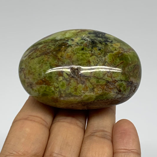 139.9g, 2.6"x1.8"x1.4", Green Opal Crystal PalmStone Polished Reiki, B38249