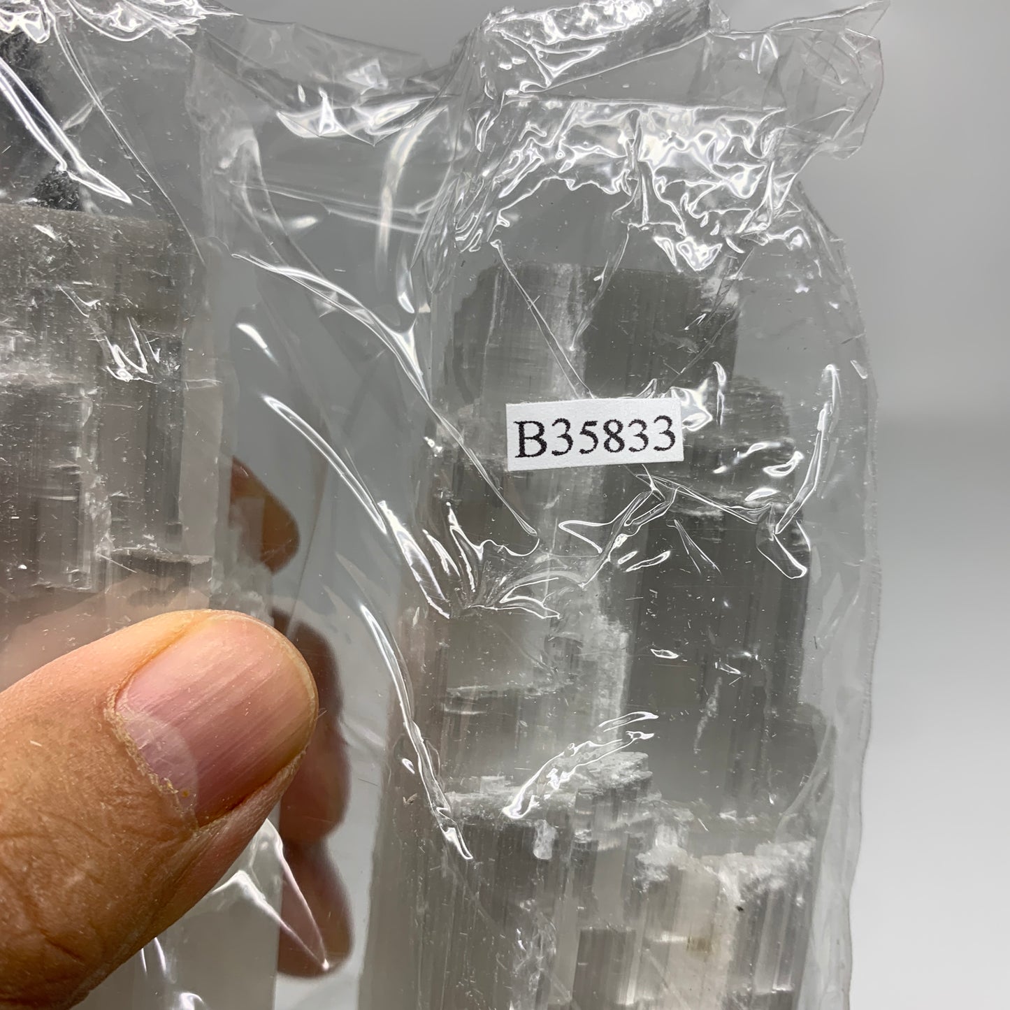 11 lbs, 13.7"x5.3"x3.7" Rough Selenite (Satin Spar) Lamp Tower W/Chord, B35833