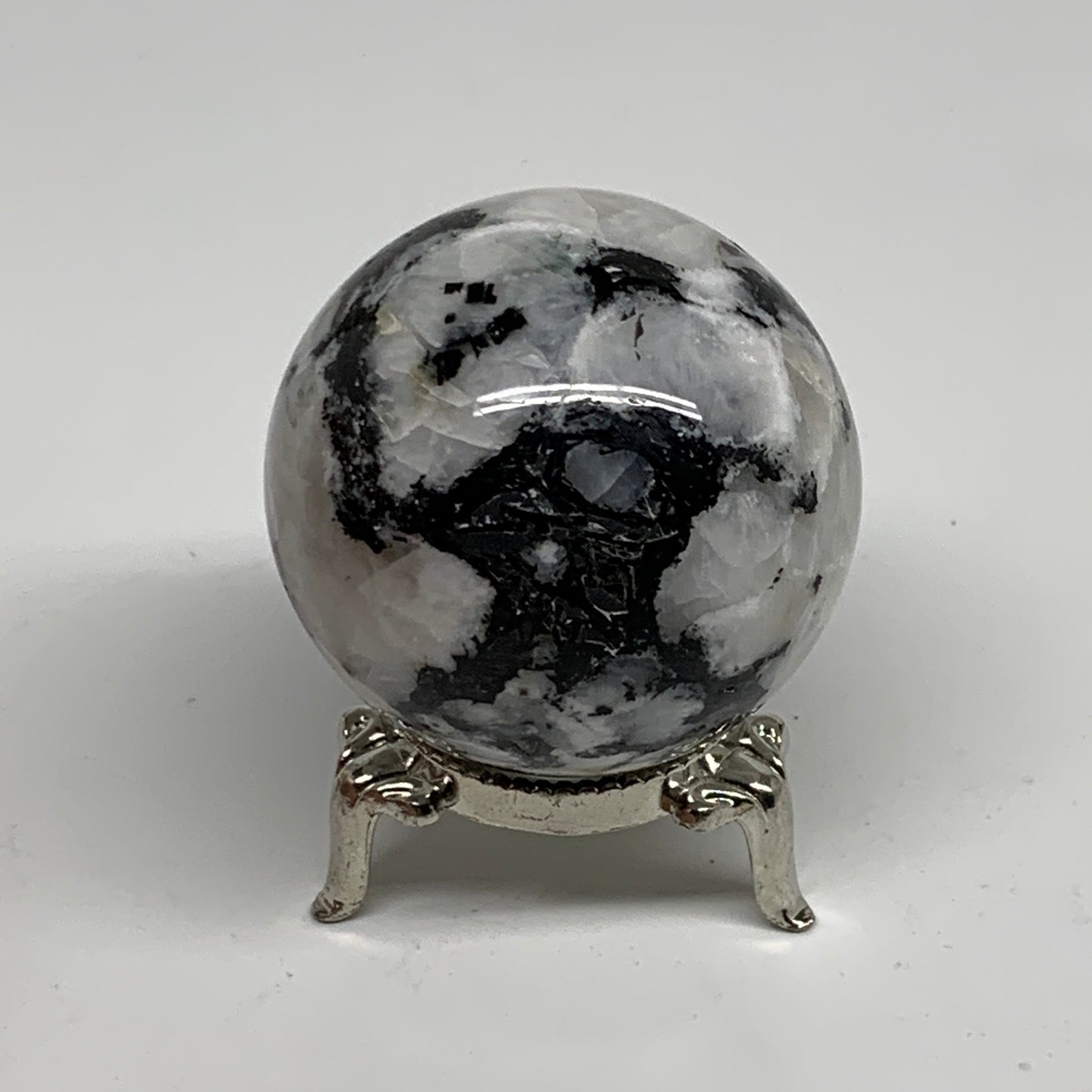 139.9g, 1.8"(46mm), Natural Rainbow Moonstone Sphere Ball Gemstone, B34385