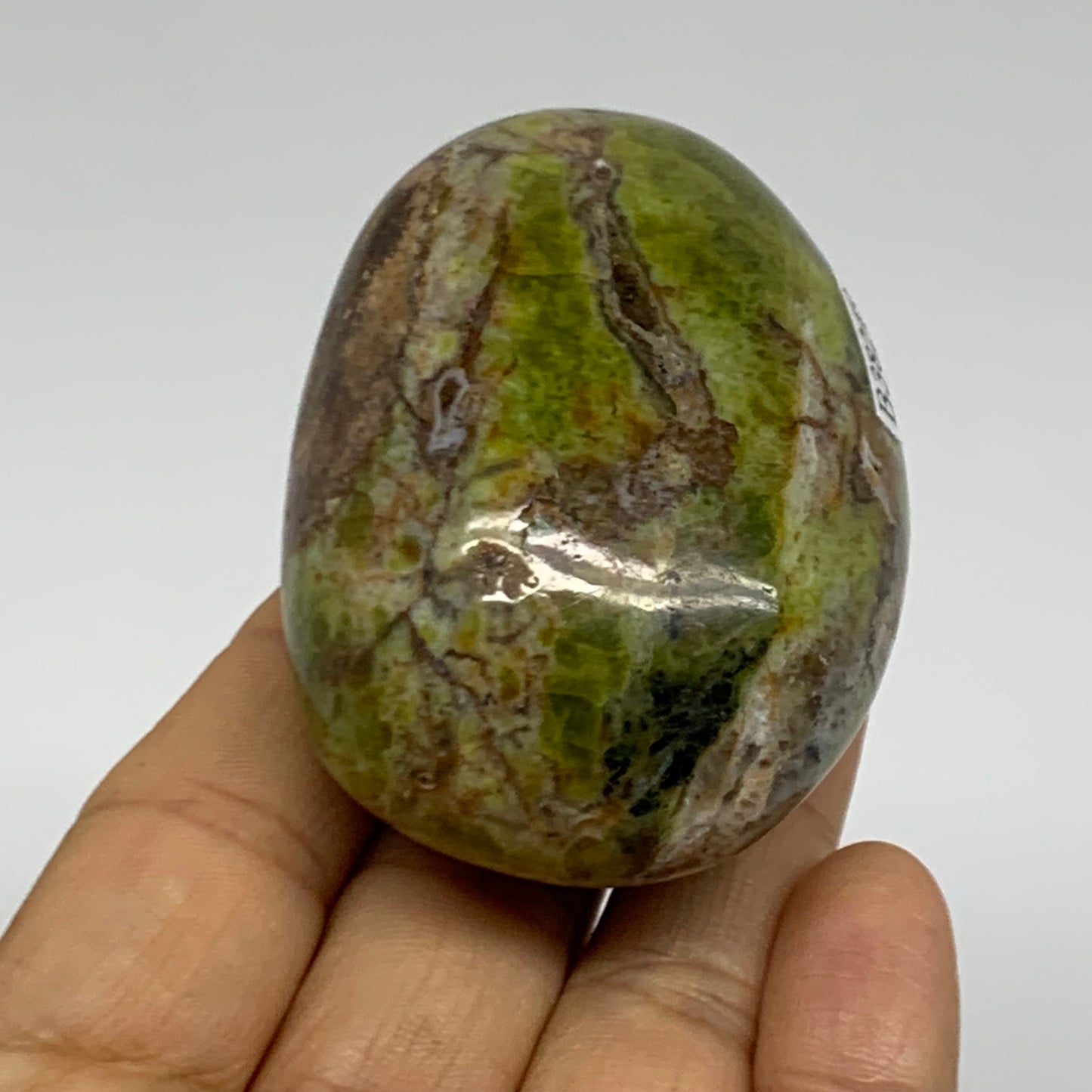 139.9g, 2.6"x1.8"x1.4", Green Opal Crystal PalmStone Polished Reiki, B38249