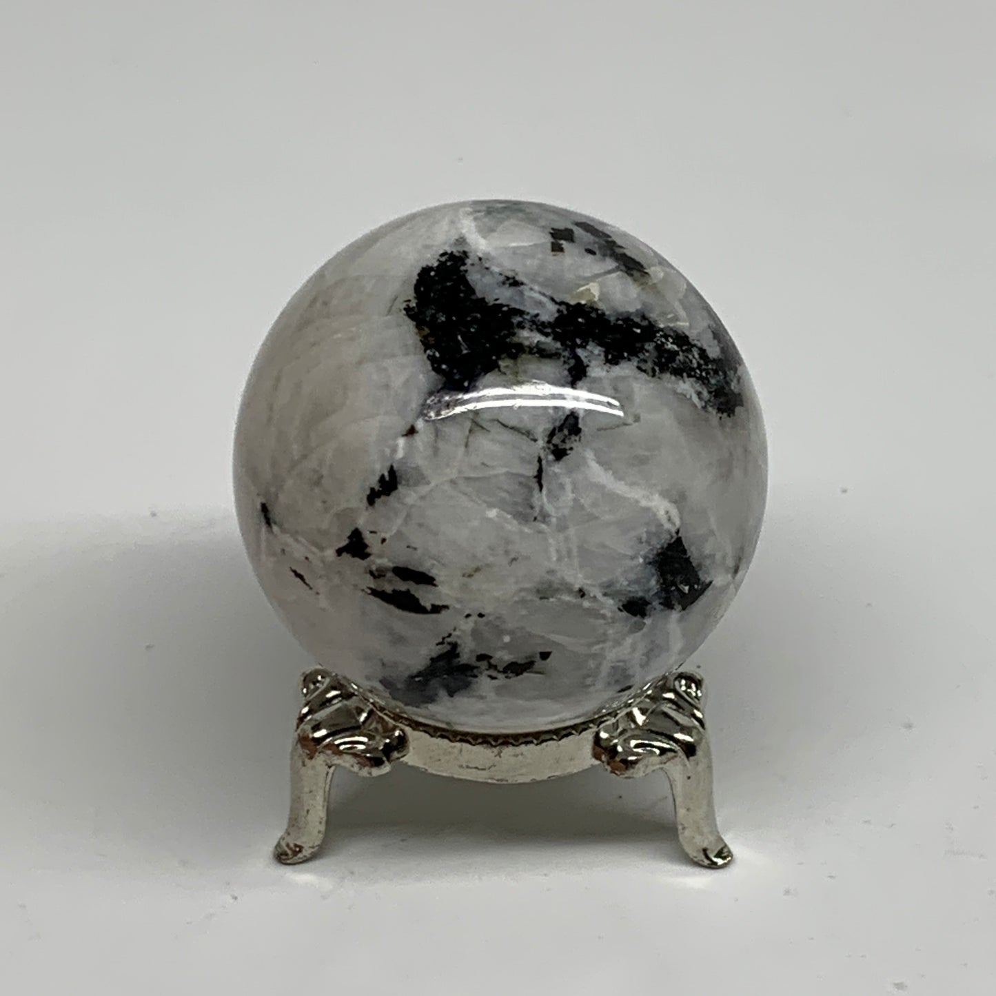 139.9g, 1.8"(46mm), Natural Rainbow Moonstone Sphere Ball Gemstone, B34385