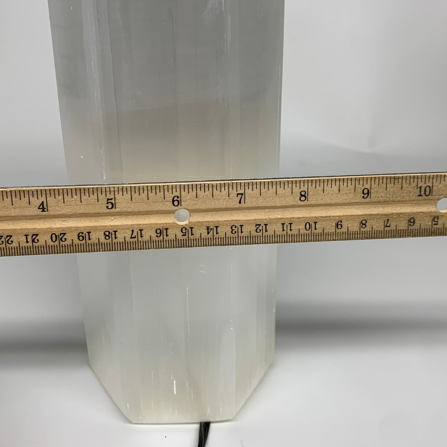 7.5 lbs. 9.5"x3.4", Hexagon Selenite (Satin Spar) Lamp, w/6ft Chord, B35834