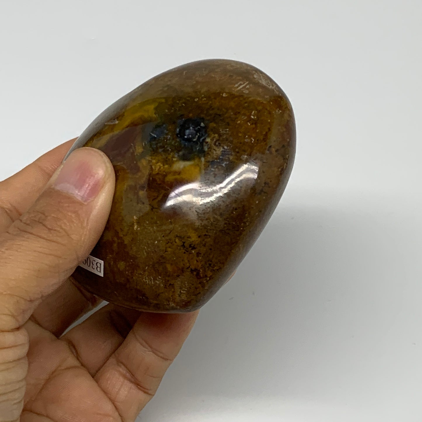 0.7 lbs, 3"x3.1"x1.6" Ocean Jasper Heart Polished Healing Crystal, B30933