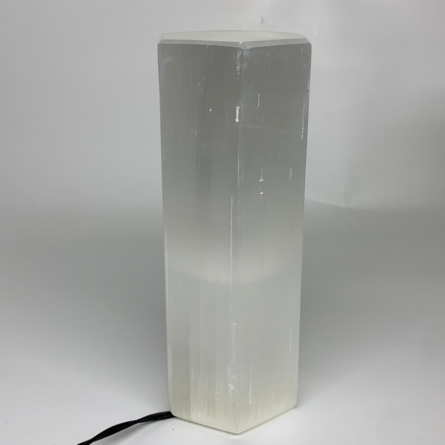 7.5 lbs. 9.5"x3.4", Hexagon Selenite (Satin Spar) Lamp, w/6ft Chord, B35834