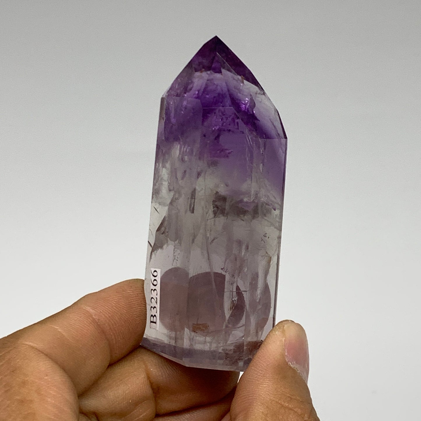 72.8g, 2.7"x1.1"x0.8", Natural Amethyst Tower Point Obelisk @Brazil, B32366