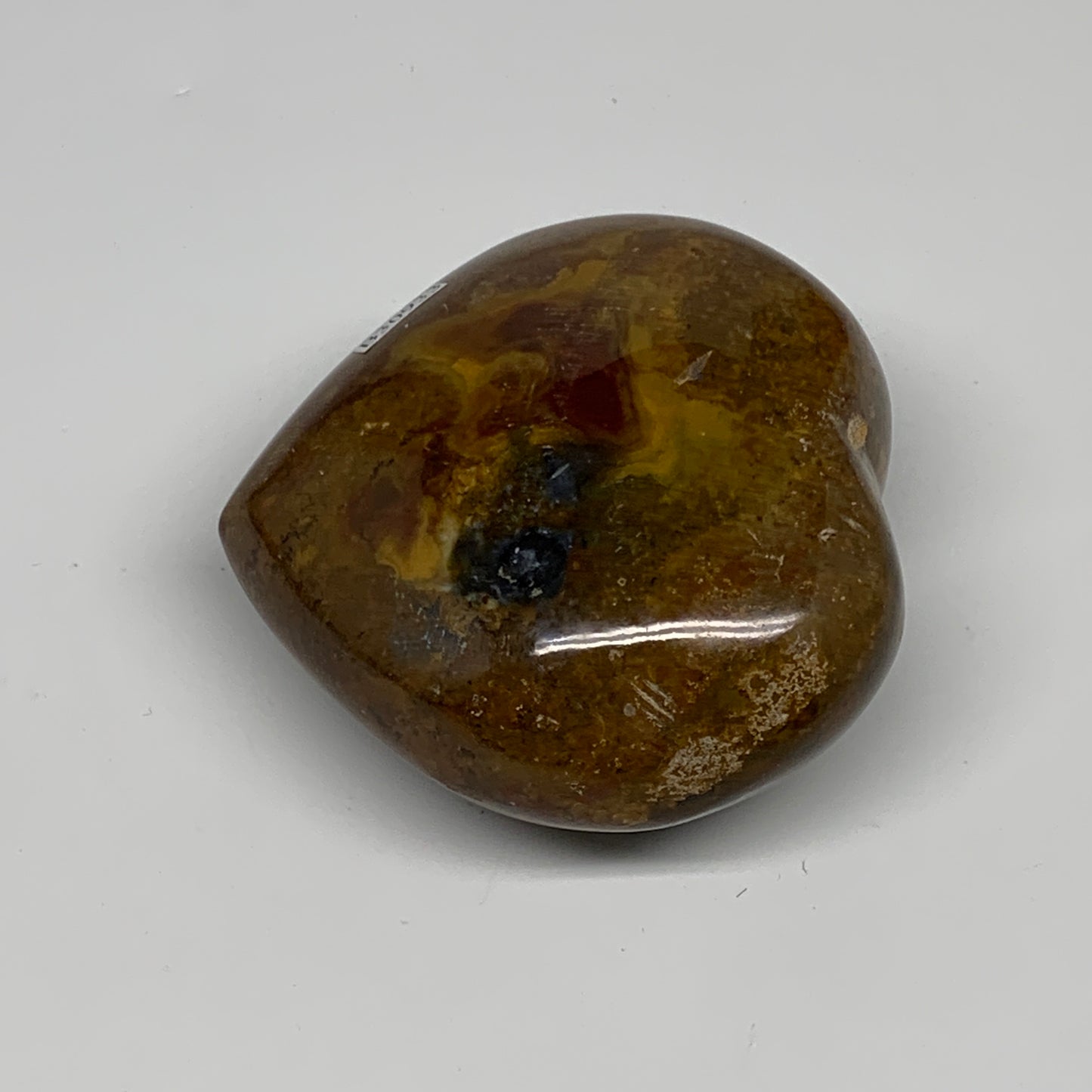 0.7 lbs, 3"x3.1"x1.6" Ocean Jasper Heart Polished Healing Crystal, B30933