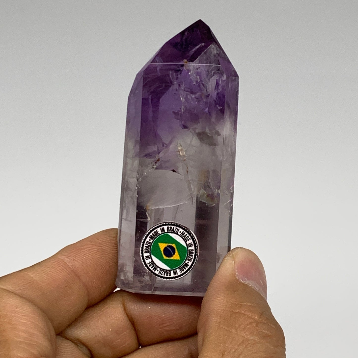 72.8g, 2.7"x1.1"x0.8", Natural Amethyst Tower Point Obelisk @Brazil, B32366