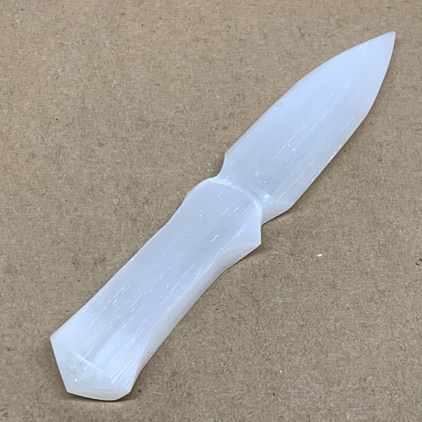 139g, 7.5"x1.3"x0.6", Natural Selenite Crystal Dagger (Satin Spar), B36906