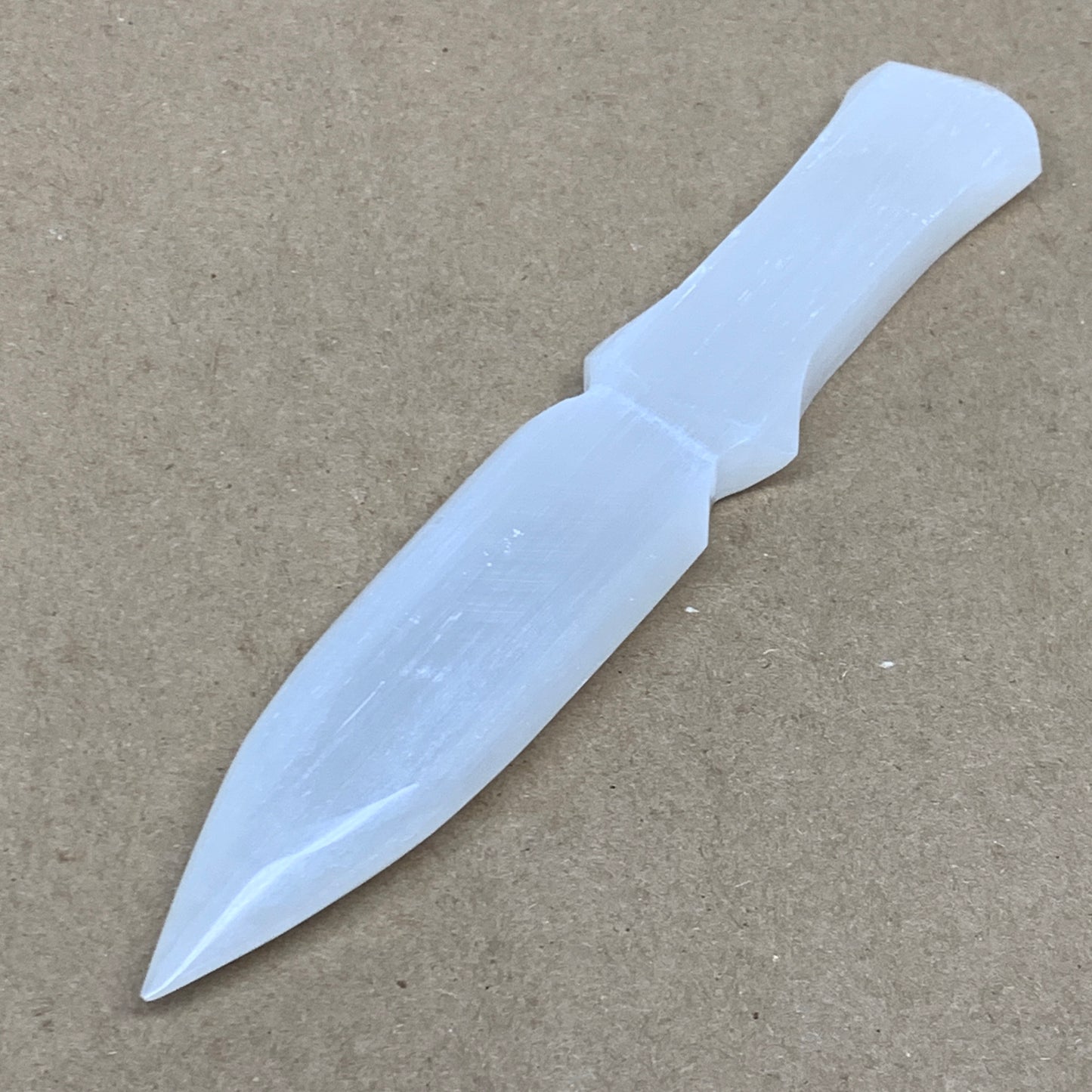139g, 7.5"x1.3"x0.6", Natural Selenite Crystal Dagger (Satin Spar), B36906