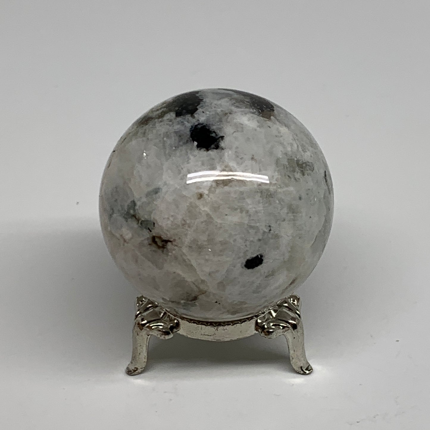 176.8g, 2"(50mm), Natural Rainbow Moonstone Sphere Ball Gemstone, B34386