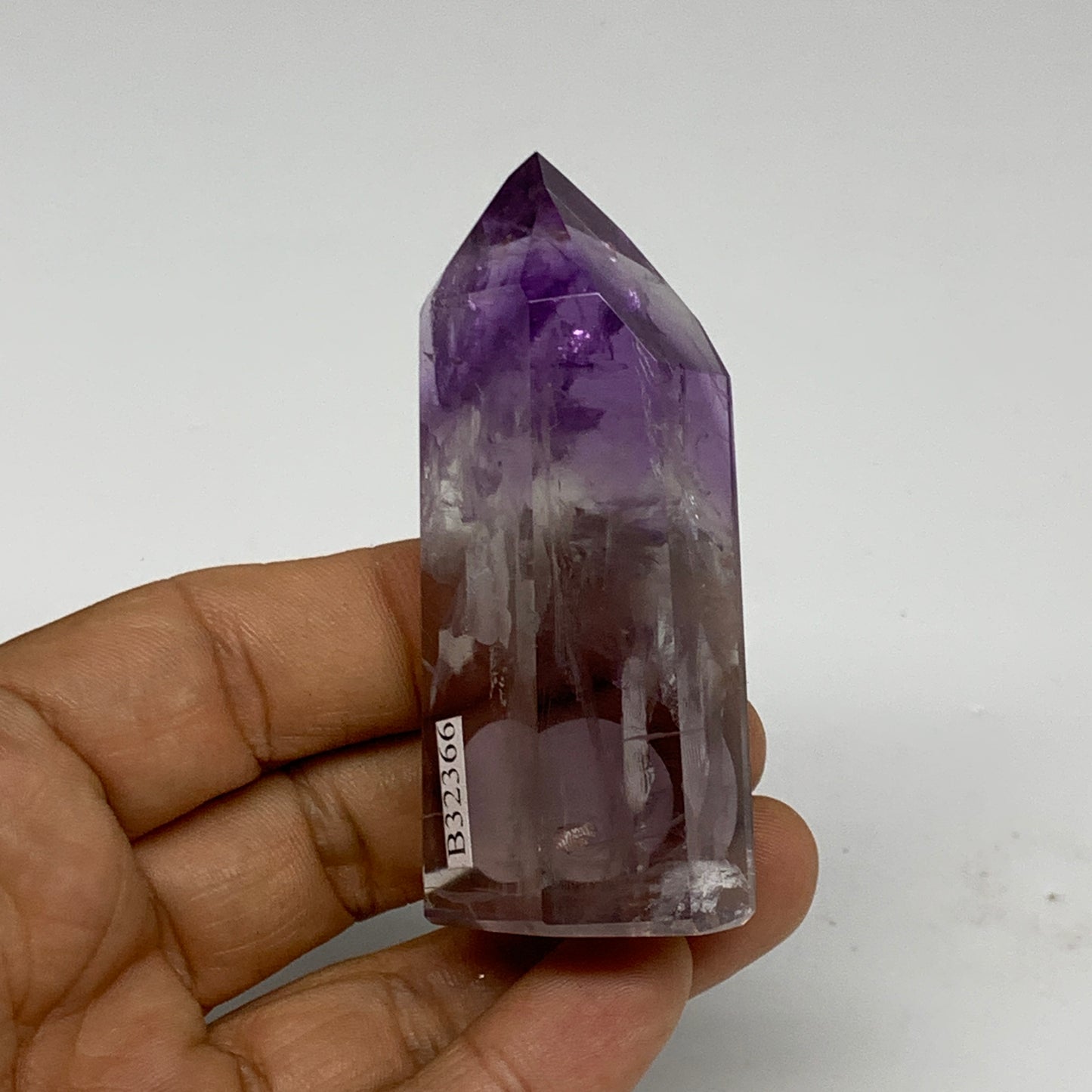 72.8g, 2.7"x1.1"x0.8", Natural Amethyst Tower Point Obelisk @Brazil, B32366