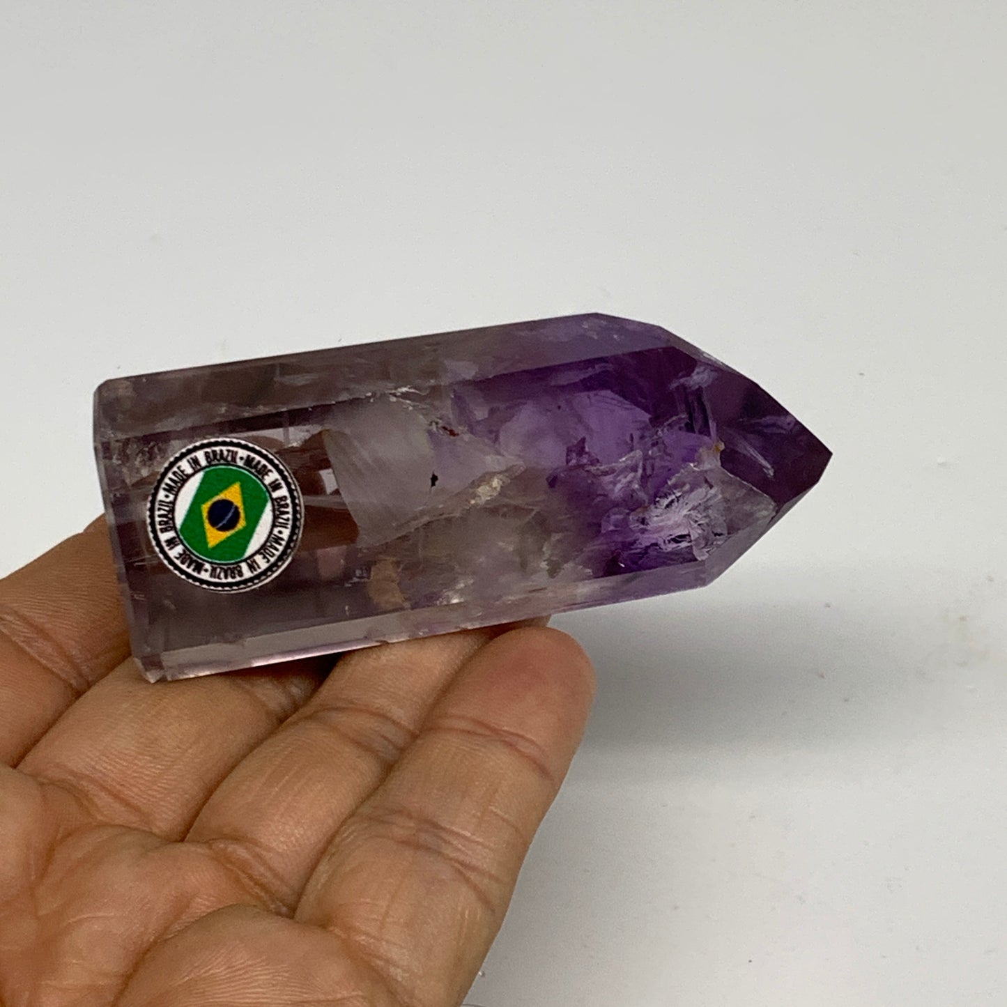 72.8g, 2.7"x1.1"x0.8", Natural Amethyst Tower Point Obelisk @Brazil, B32366