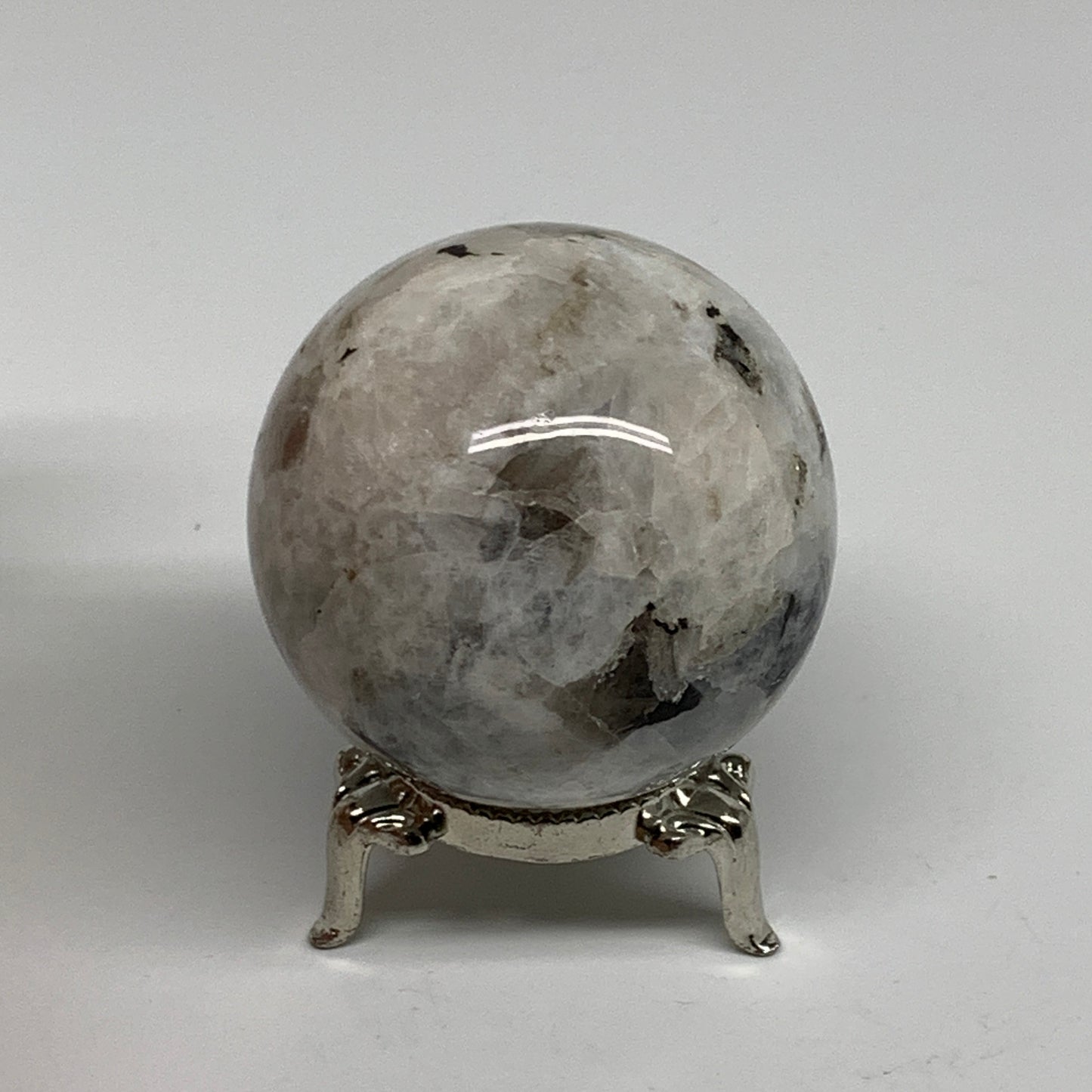 176.8g, 2"(50mm), Natural Rainbow Moonstone Sphere Ball Gemstone, B34386