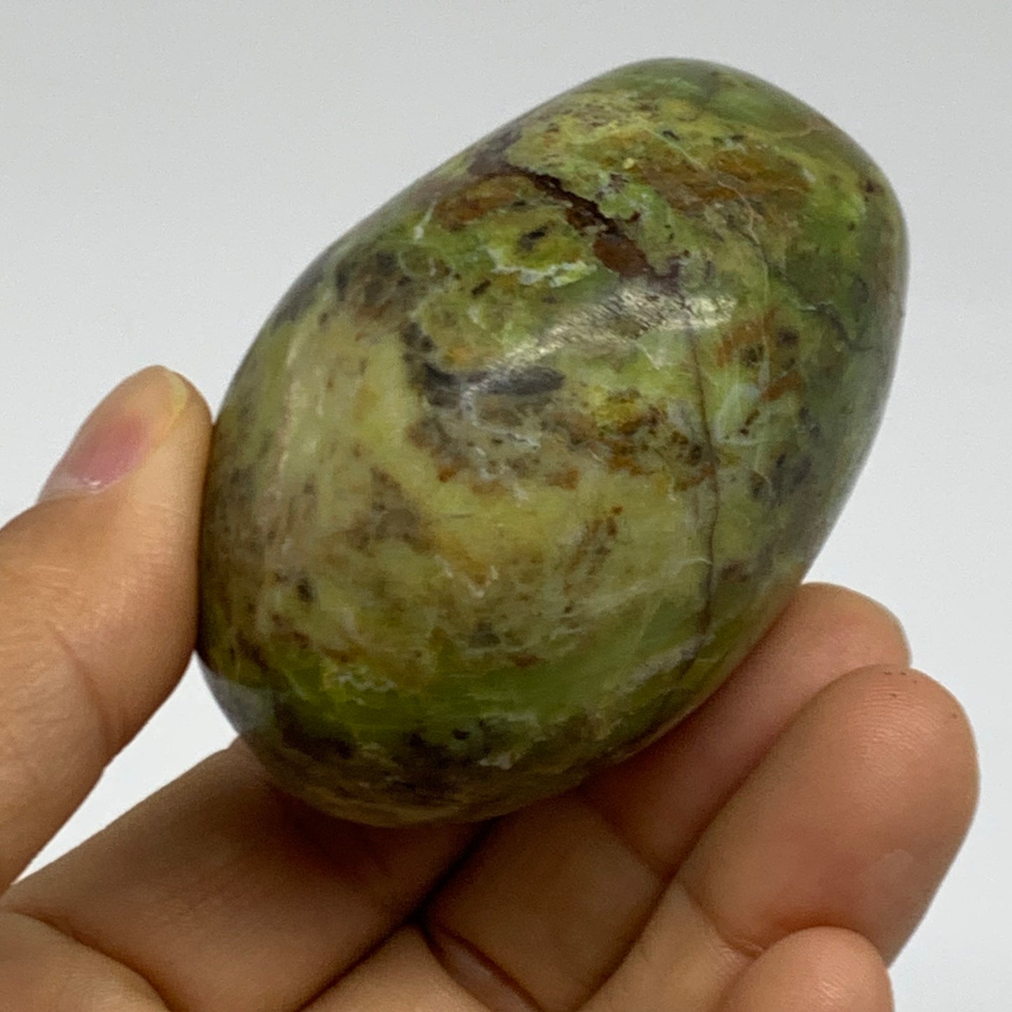 176.9g, 2.4"x2.1"x1.7", Green Opal Crystal PalmStone Polished Reiki, B38250