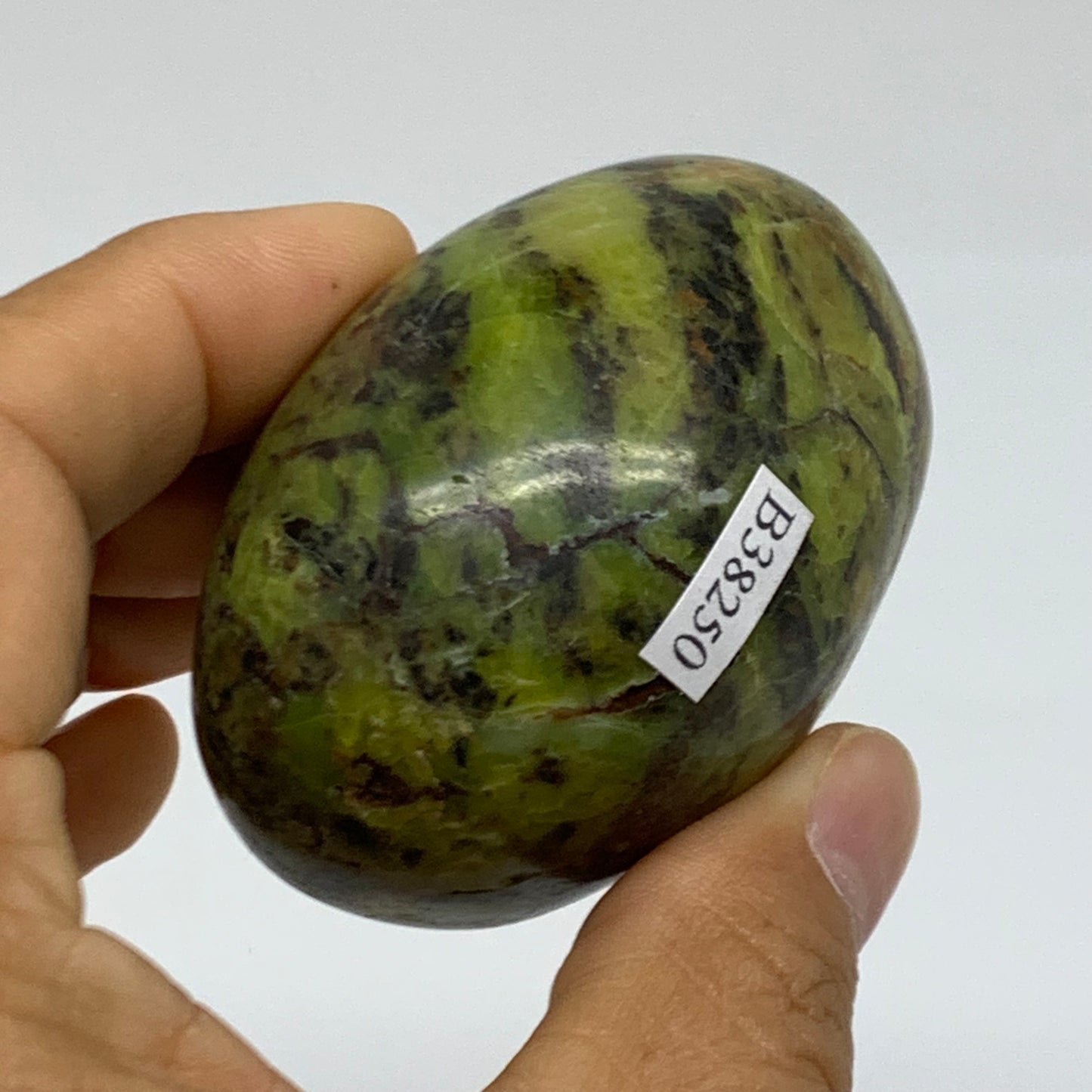 176.9g, 2.4"x2.1"x1.7", Green Opal Crystal PalmStone Polished Reiki, B38250