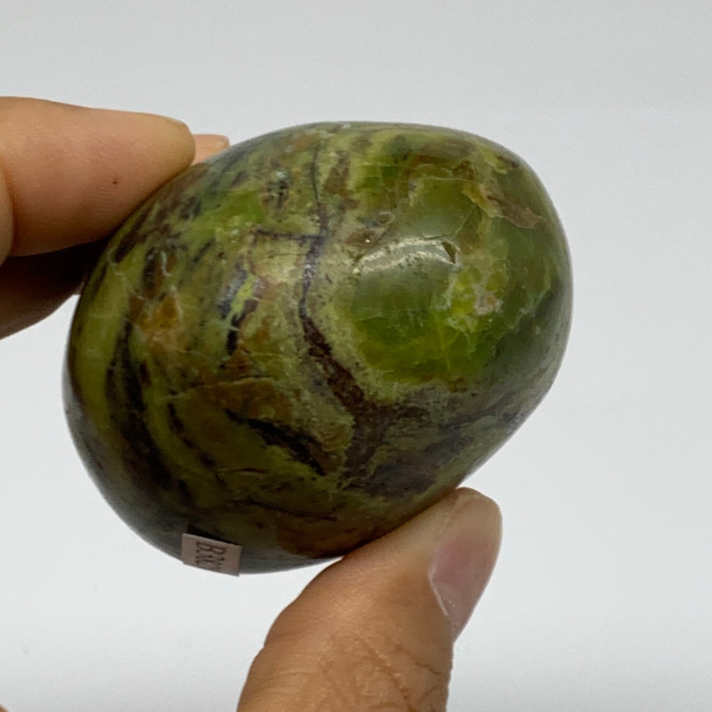 176.9g, 2.4"x2.1"x1.7", Green Opal Crystal PalmStone Polished Reiki, B38250