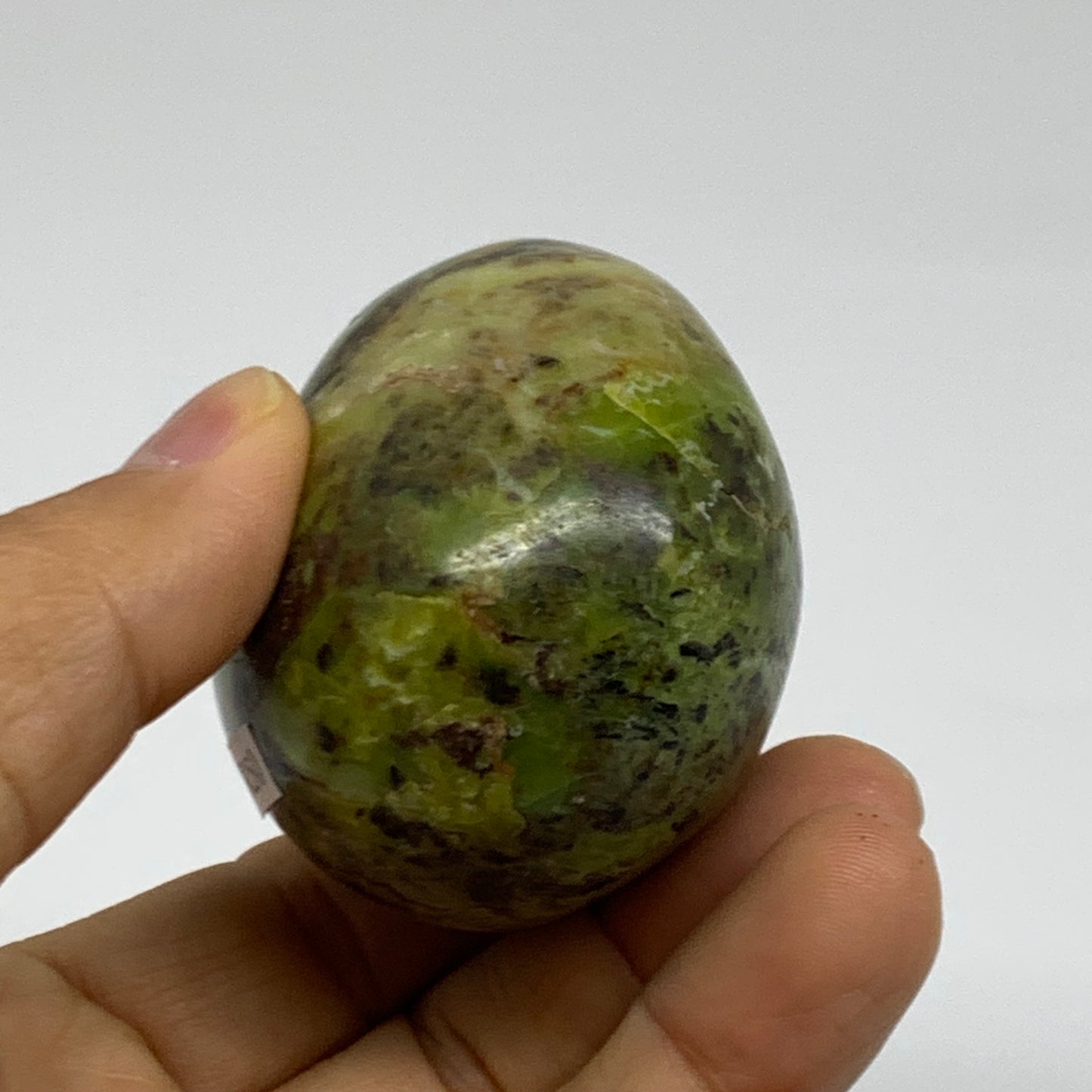 176.9g, 2.4"x2.1"x1.7", Green Opal Crystal PalmStone Polished Reiki, B38250