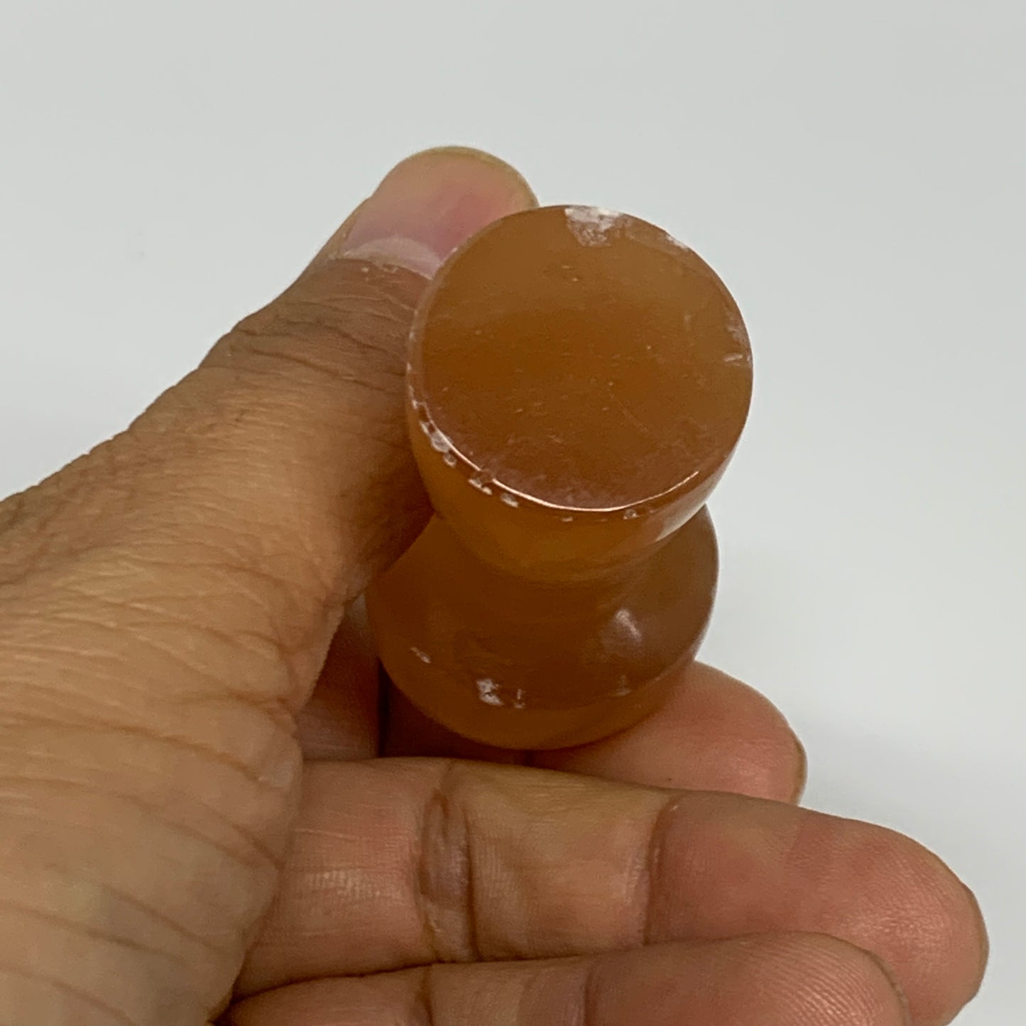 117.3g, 2", 2pcs, Natural Honey Calcite Mushroom Gemstone @Pakistan, B31739