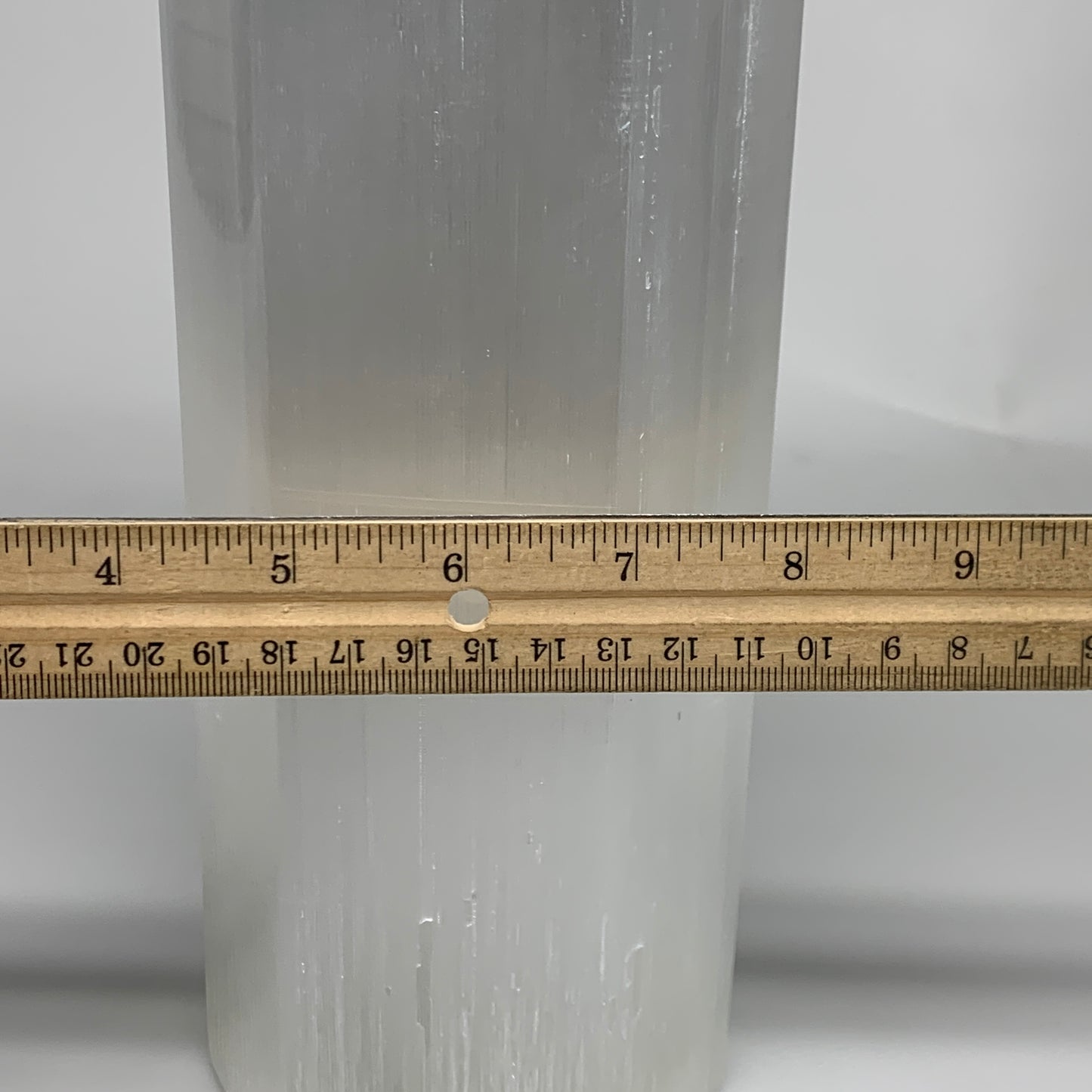 7.8 lbs. 9.75"x3.5", Hexagon Selenite (Satin Spar) Lamp, w/6ft Chord, B35835