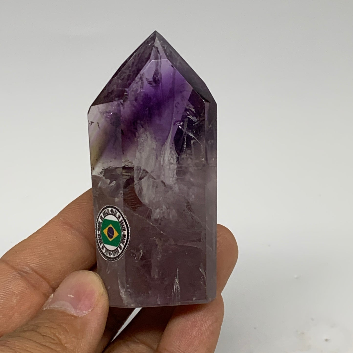 78.1g, 2.8"x1.3"x0.8", Natural Amethyst Tower Point Obelisk @Brazil, B32367