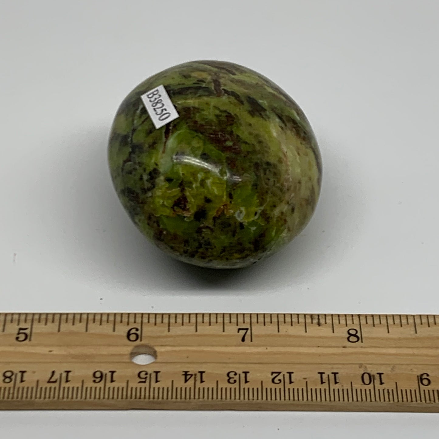 176.9g, 2.4"x2.1"x1.7", Green Opal Crystal PalmStone Polished Reiki, B38250