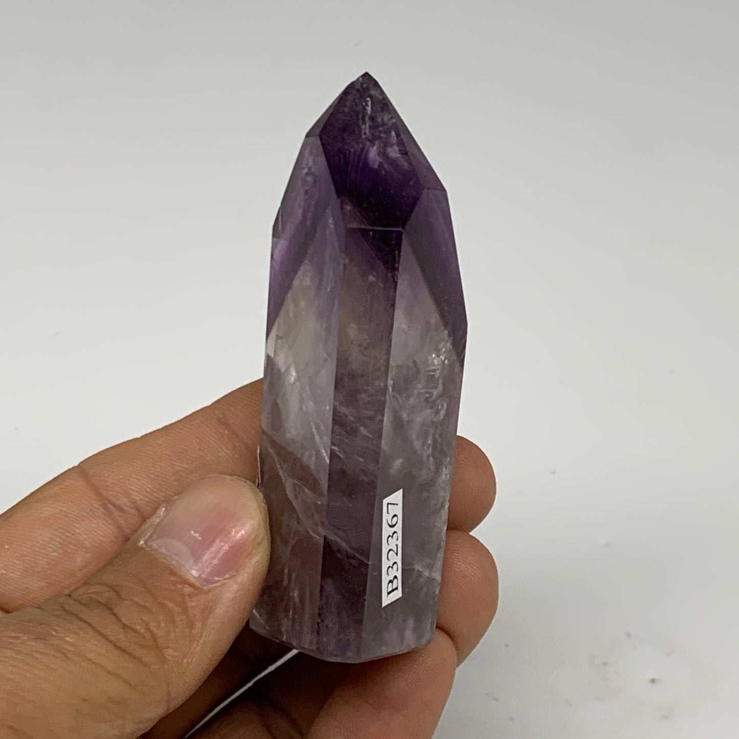 78.1g, 2.8"x1.3"x0.8", Natural Amethyst Tower Point Obelisk @Brazil, B32367