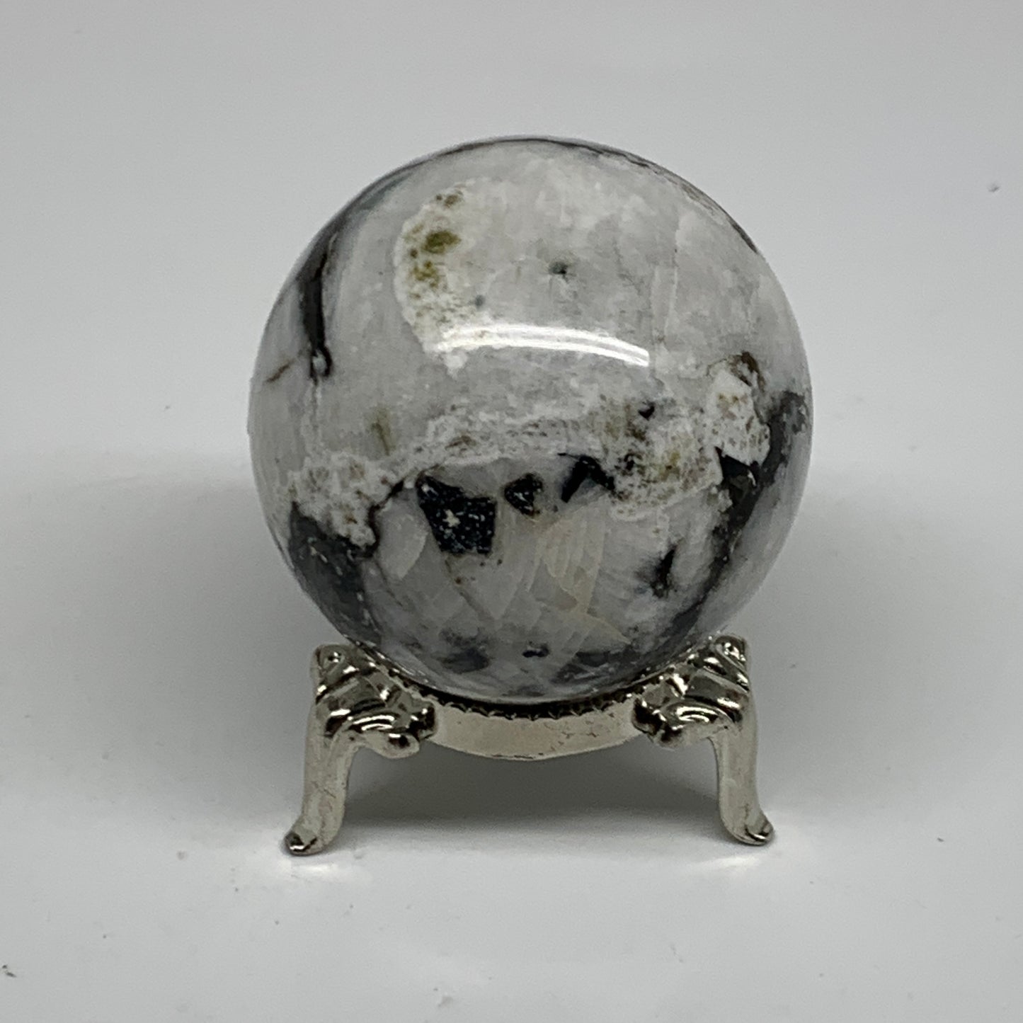 134.3g, 1.8"(46mm), Natural Rainbow Moonstone Sphere Ball Gemstone, B35172