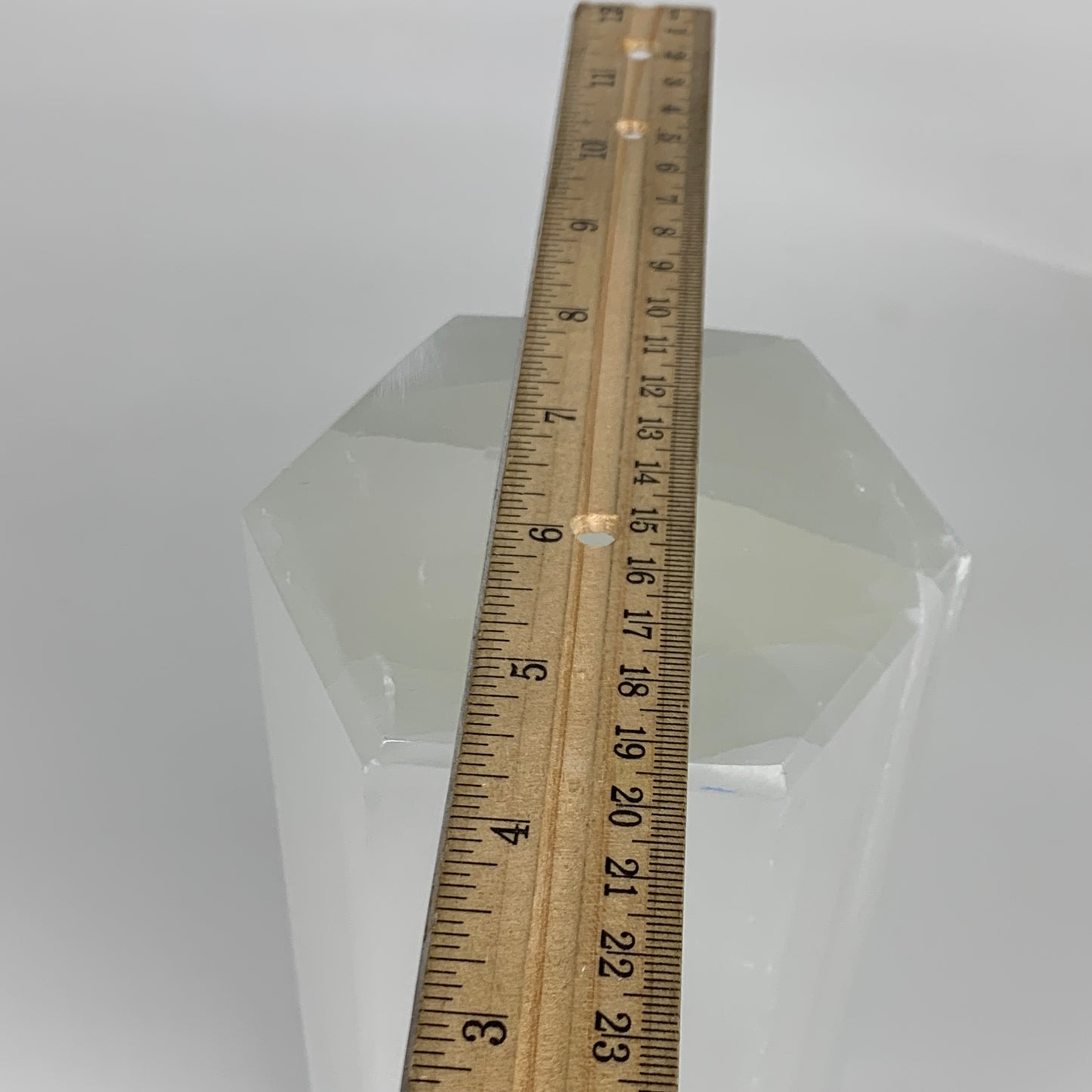 7.8 lbs. 9.75"x3.5", Hexagon Selenite (Satin Spar) Lamp, w/6ft Chord, B35835