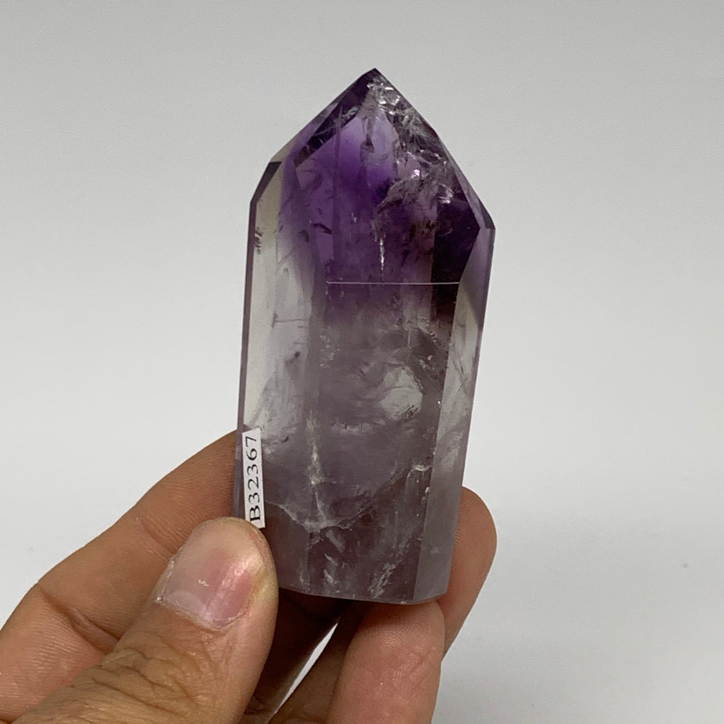 78.1g, 2.8"x1.3"x0.8", Natural Amethyst Tower Point Obelisk @Brazil, B32367