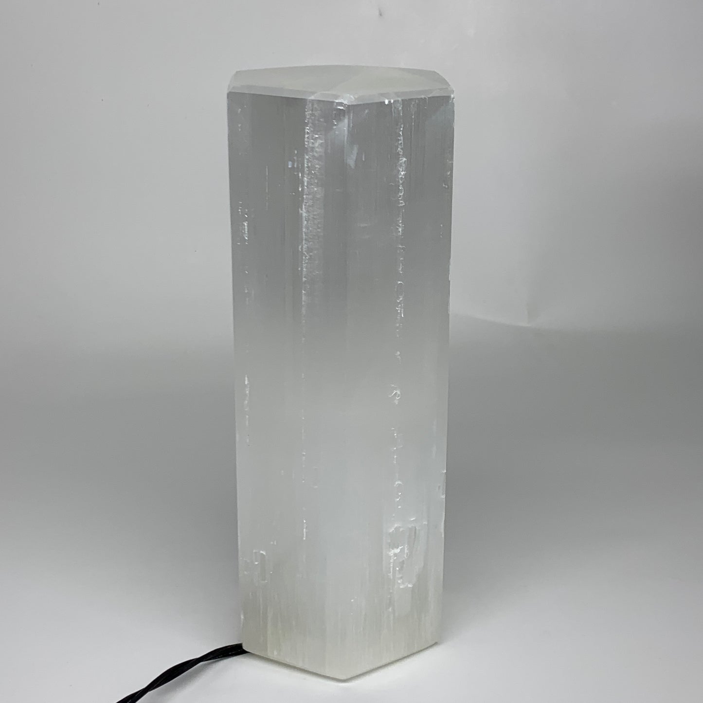 7.8 lbs. 9.75"x3.5", Hexagon Selenite (Satin Spar) Lamp, w/6ft Chord, B35835