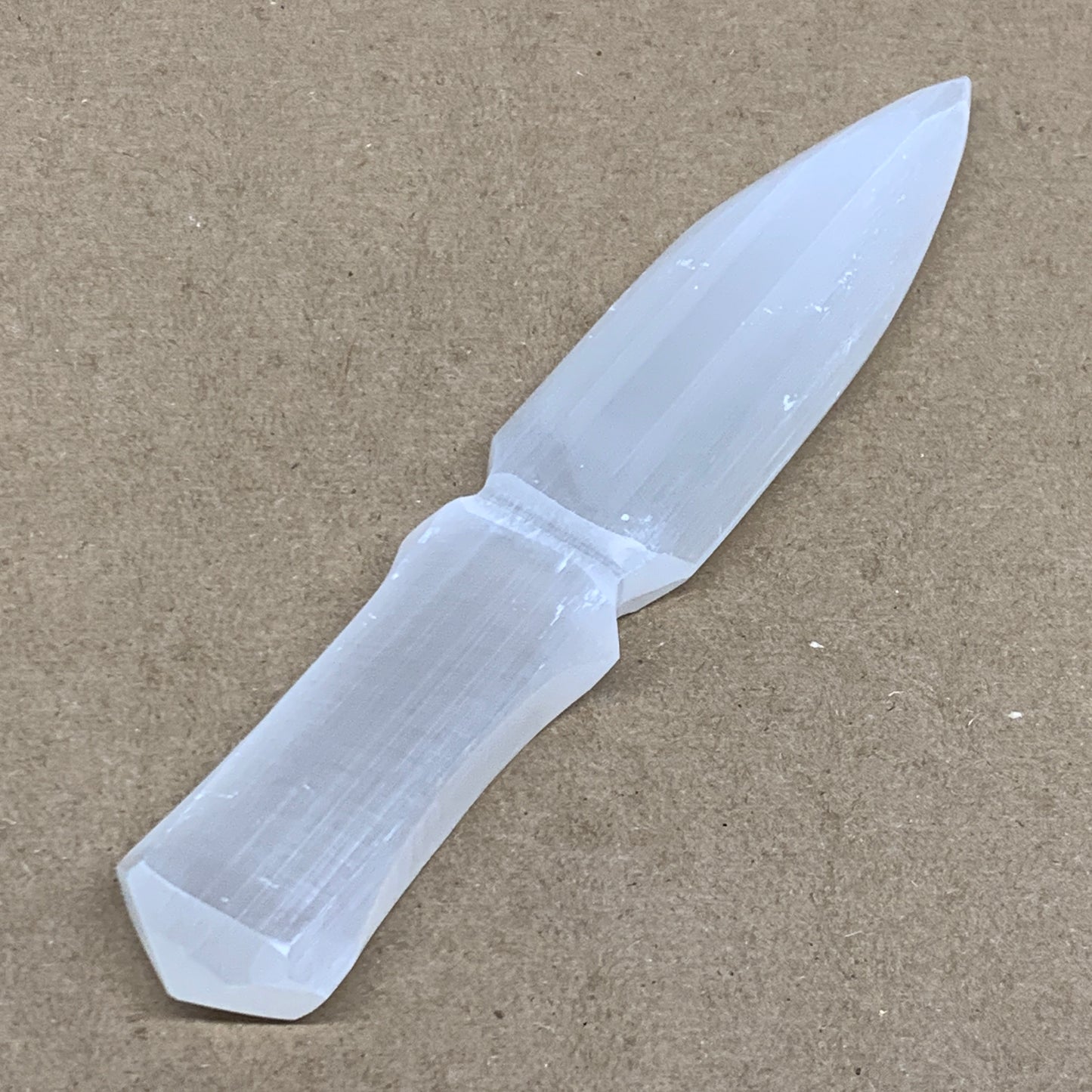 146g, 7.5"x1.3"x0.6", Natural Selenite Crystal Dagger (Satin Spar), B36907