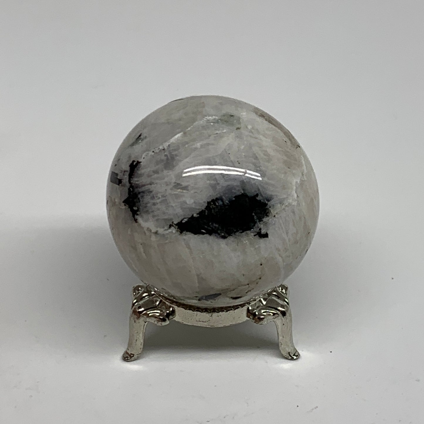 151.8g, 1.9"(48mm), Natural Rainbow Moonstone Sphere Ball Gemstone, B34387