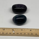 153.5g, 1.7"-2",2pcs, Multi Color Fluorite Crystal Tumbled Stones, B28723