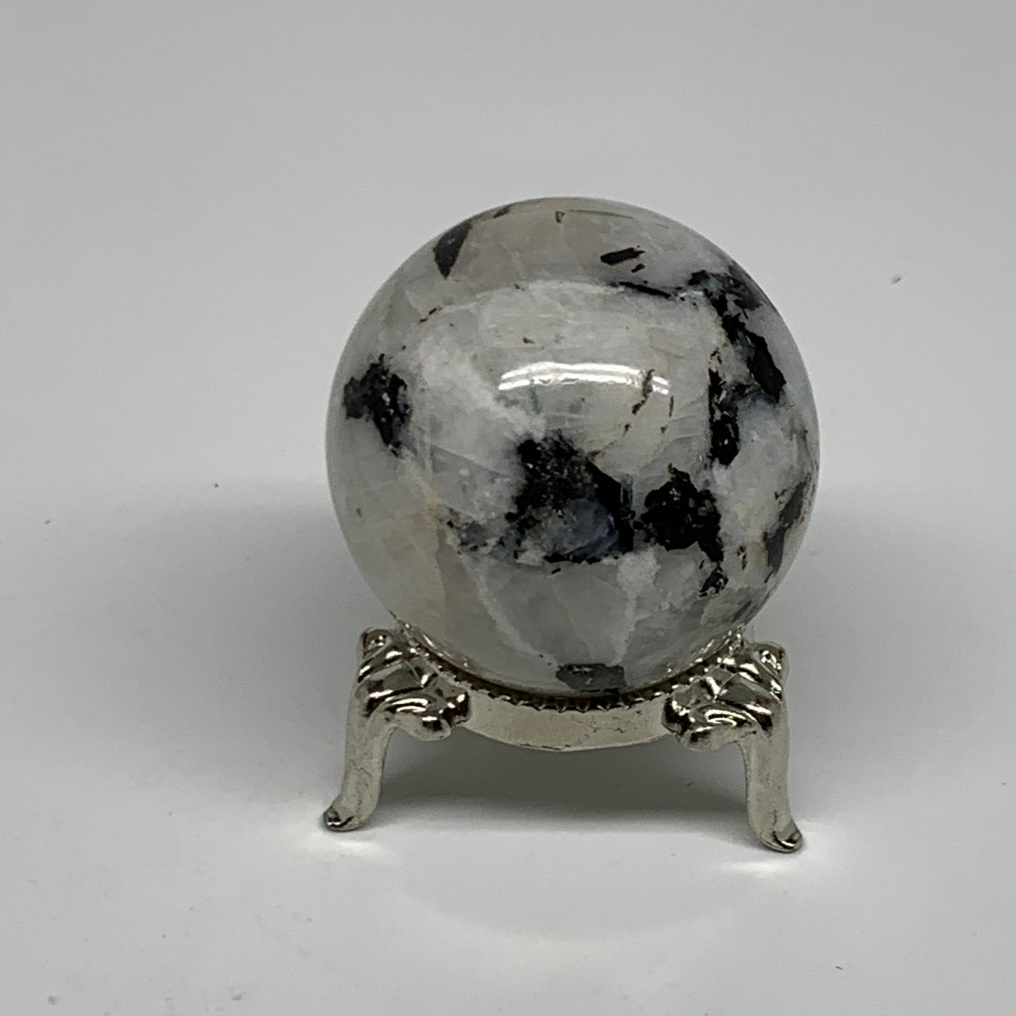 96.4g, 1.6"(41mm), Natural Rainbow Moonstone Sphere Ball Gemstone, B35173