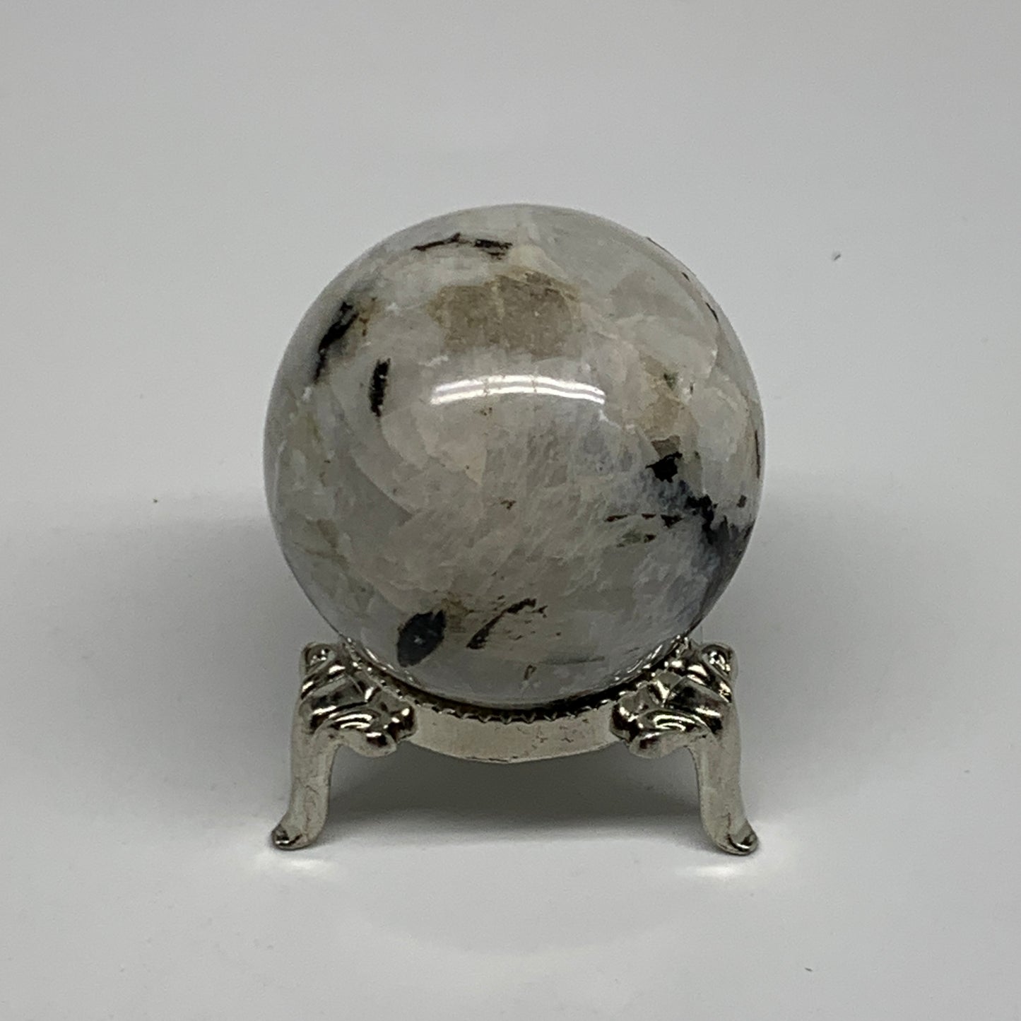 96.4g, 1.6"(41mm), Natural Rainbow Moonstone Sphere Ball Gemstone, B35173