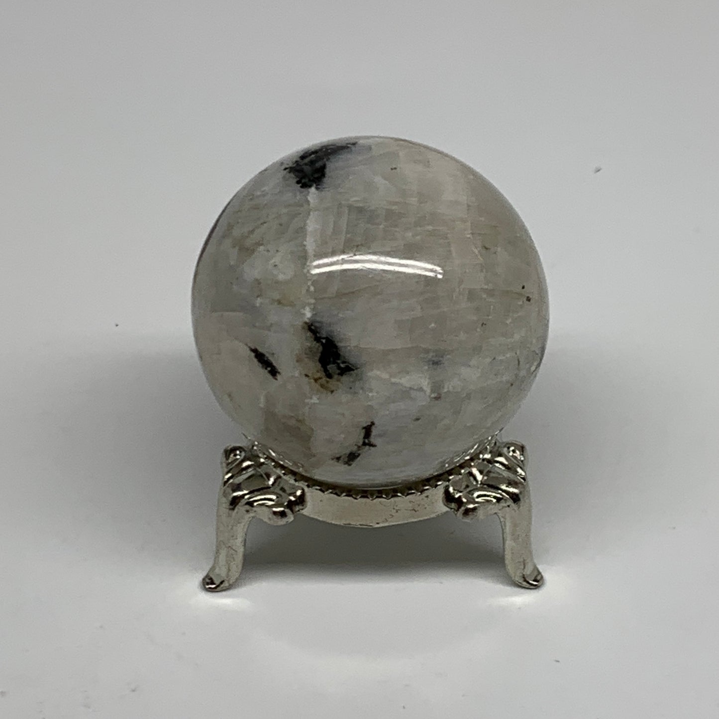 96.4g, 1.6"(41mm), Natural Rainbow Moonstone Sphere Ball Gemstone, B35173