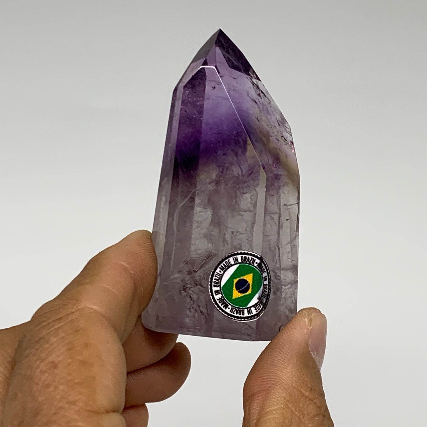 70.2g, 2.6"x1.3"x0.9", Natural Amethyst Tower Point Obelisk @Brazil, B32368