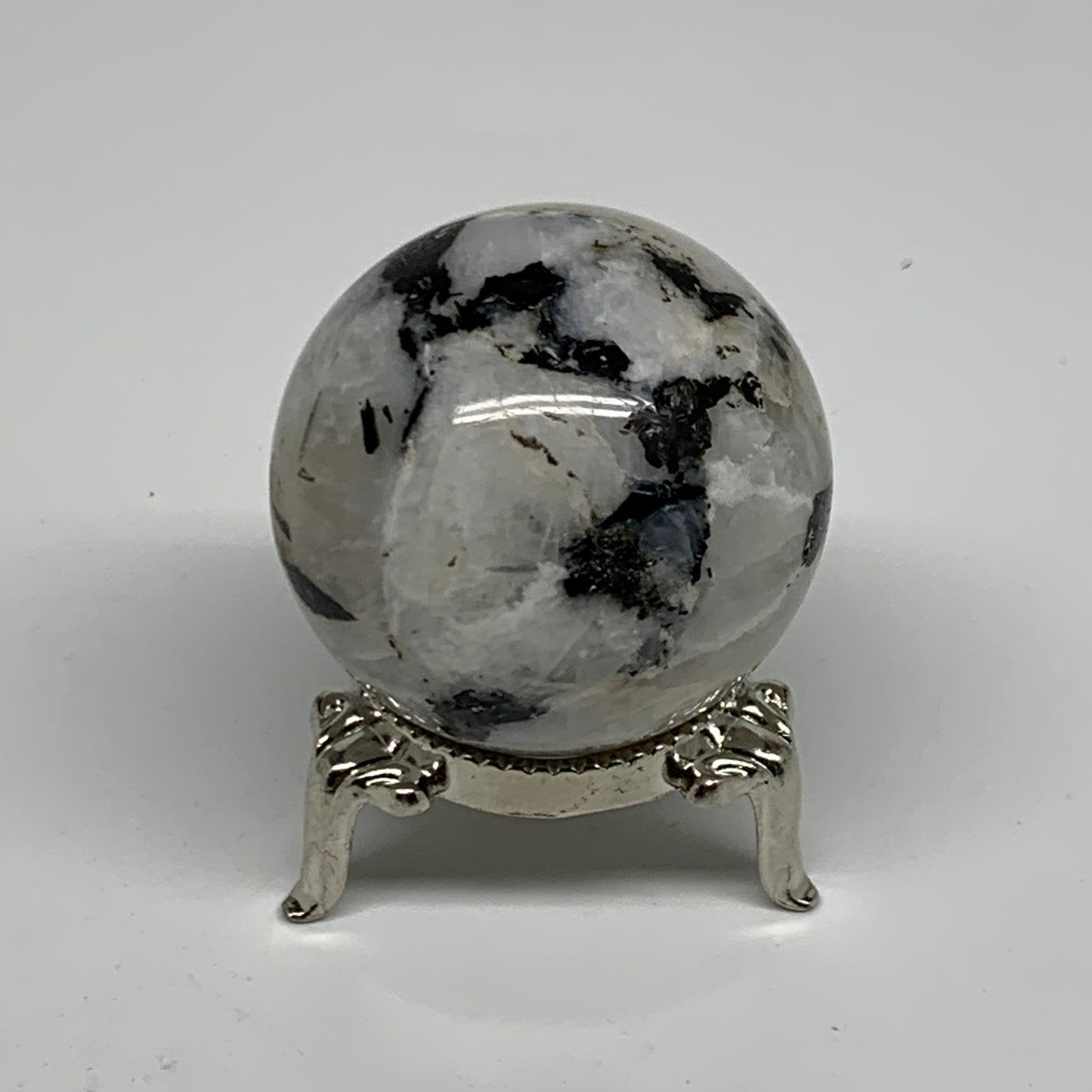 96.4g, 1.6"(41mm), Natural Rainbow Moonstone Sphere Ball Gemstone, B35173