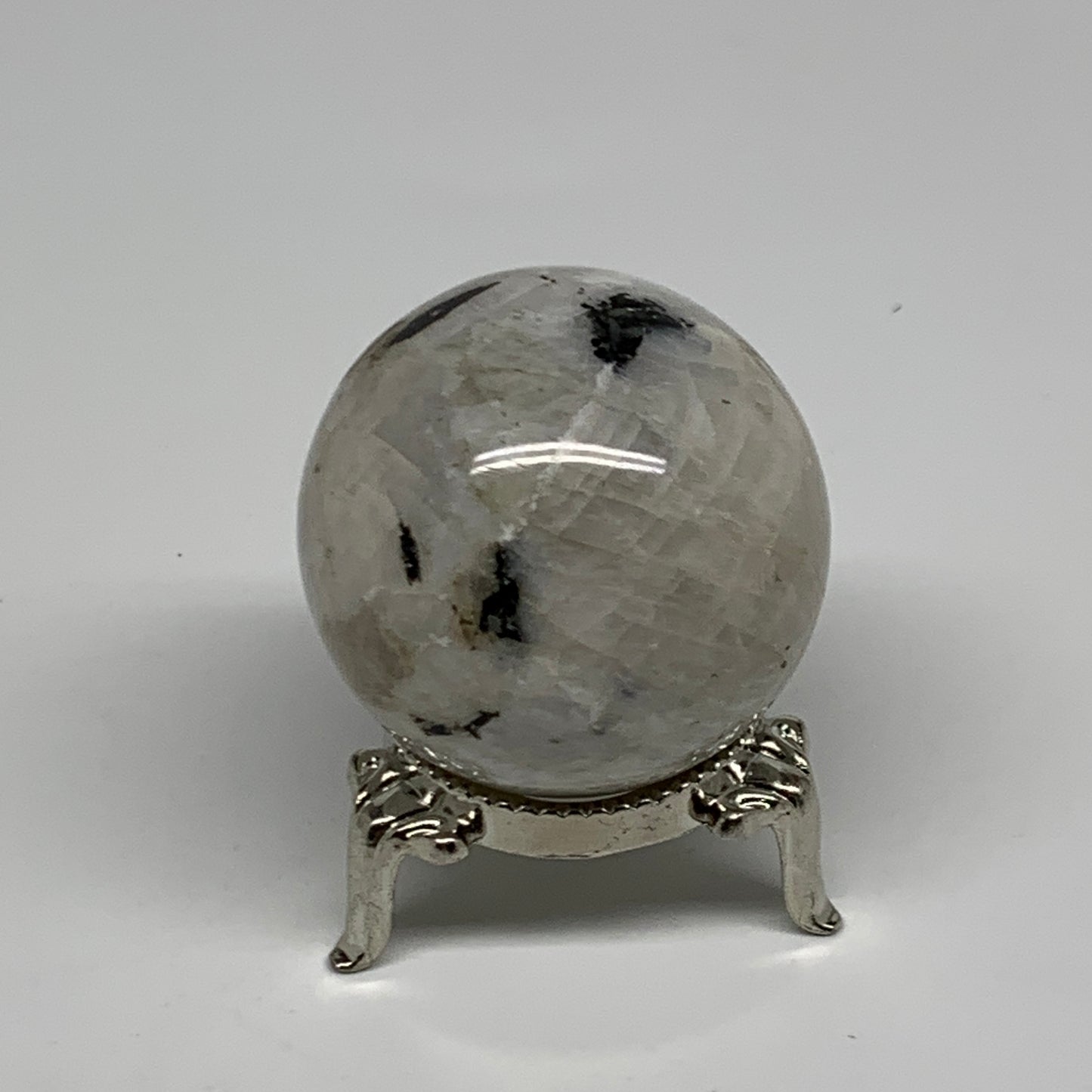 96.4g, 1.6"(41mm), Natural Rainbow Moonstone Sphere Ball Gemstone, B35173