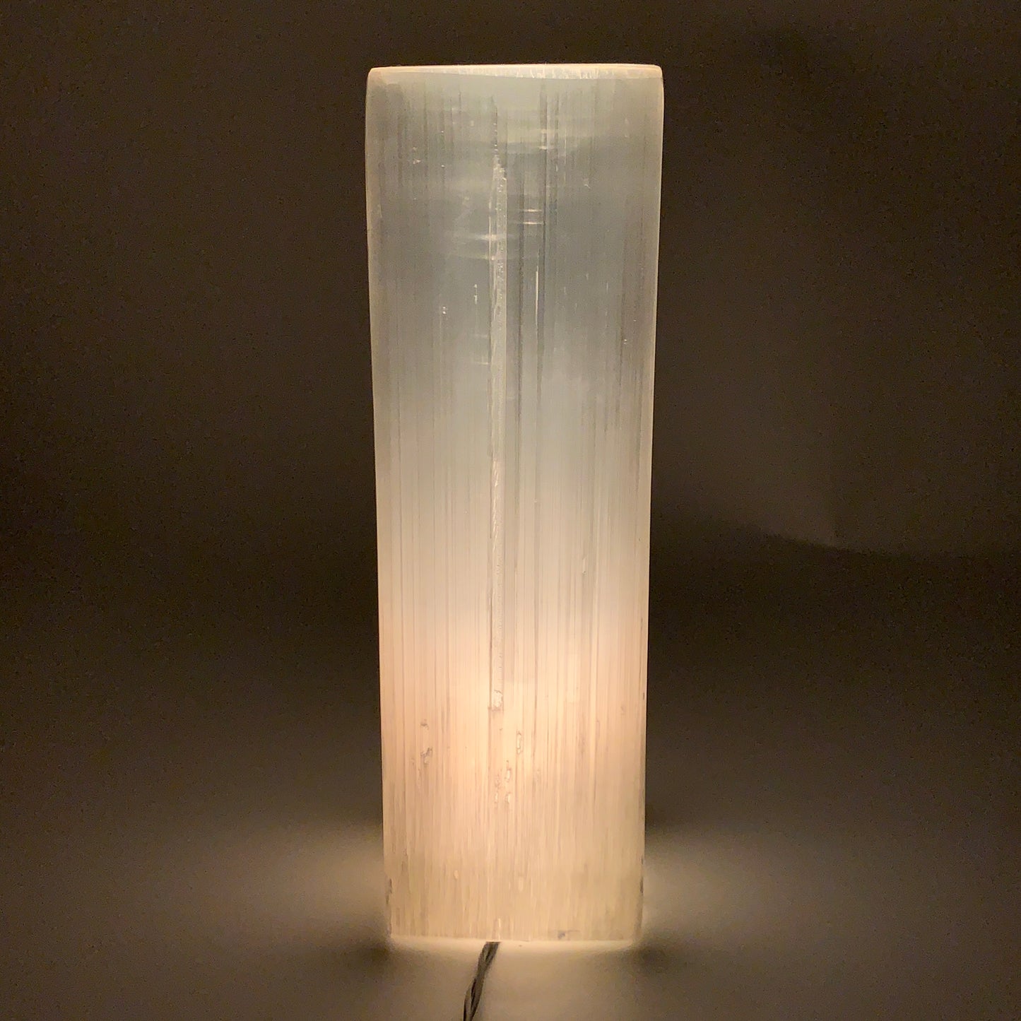11.6 lbs. 11.75"x3.6", Rectangle Selenite (Satin Spar) Lamp, w/6ft Chord, B35836