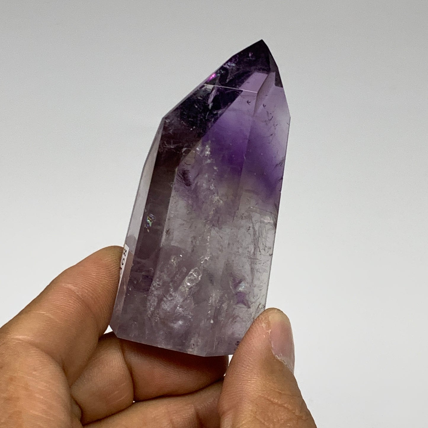 70.2g, 2.6"x1.3"x0.9", Natural Amethyst Tower Point Obelisk @Brazil, B32368