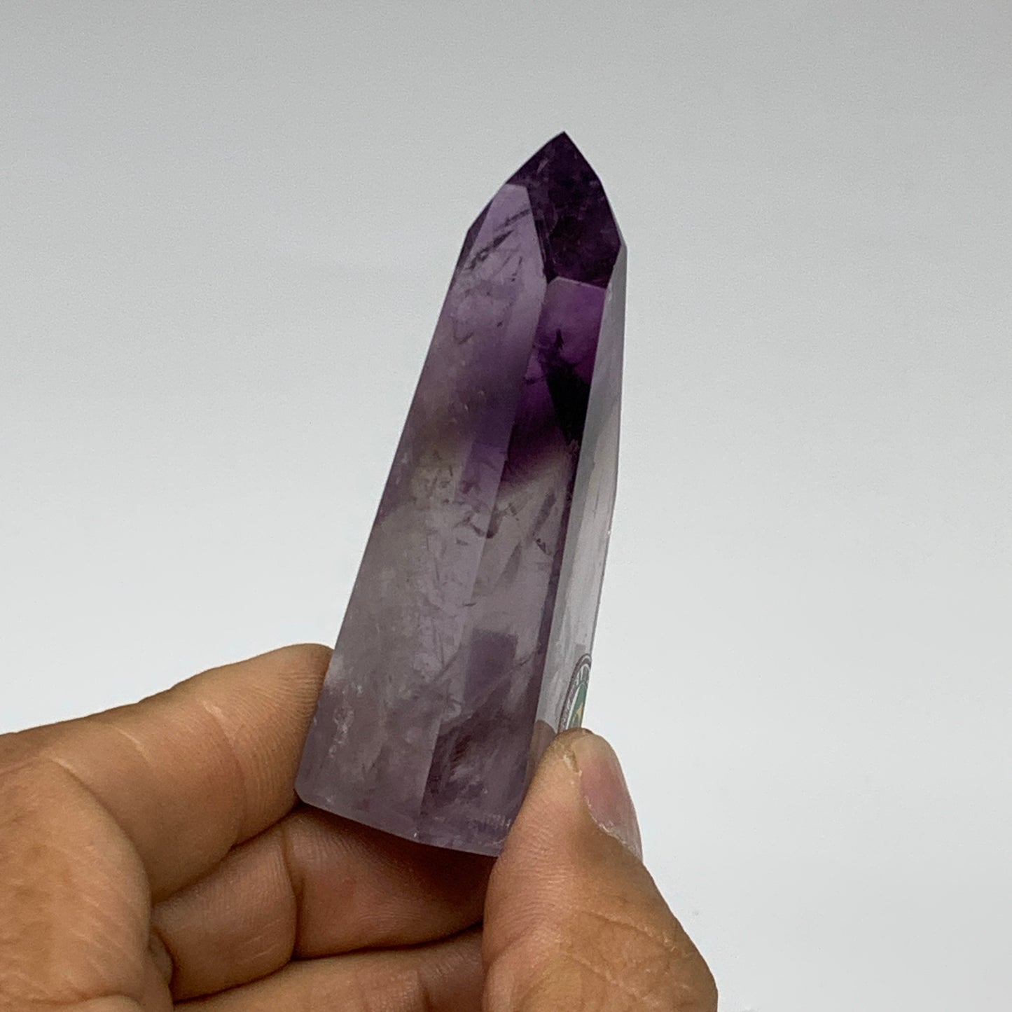 70.2g, 2.6"x1.3"x0.9", Natural Amethyst Tower Point Obelisk @Brazil, B32368