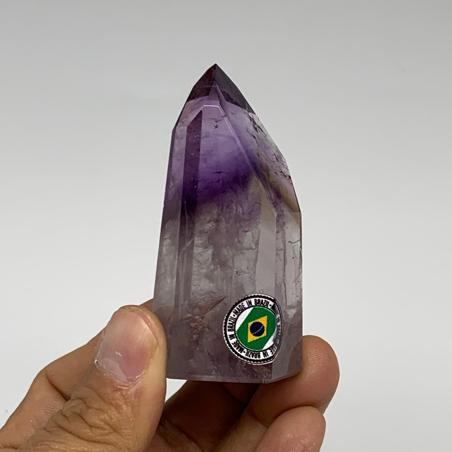 70.2g, 2.6"x1.3"x0.9", Natural Amethyst Tower Point Obelisk @Brazil, B32368