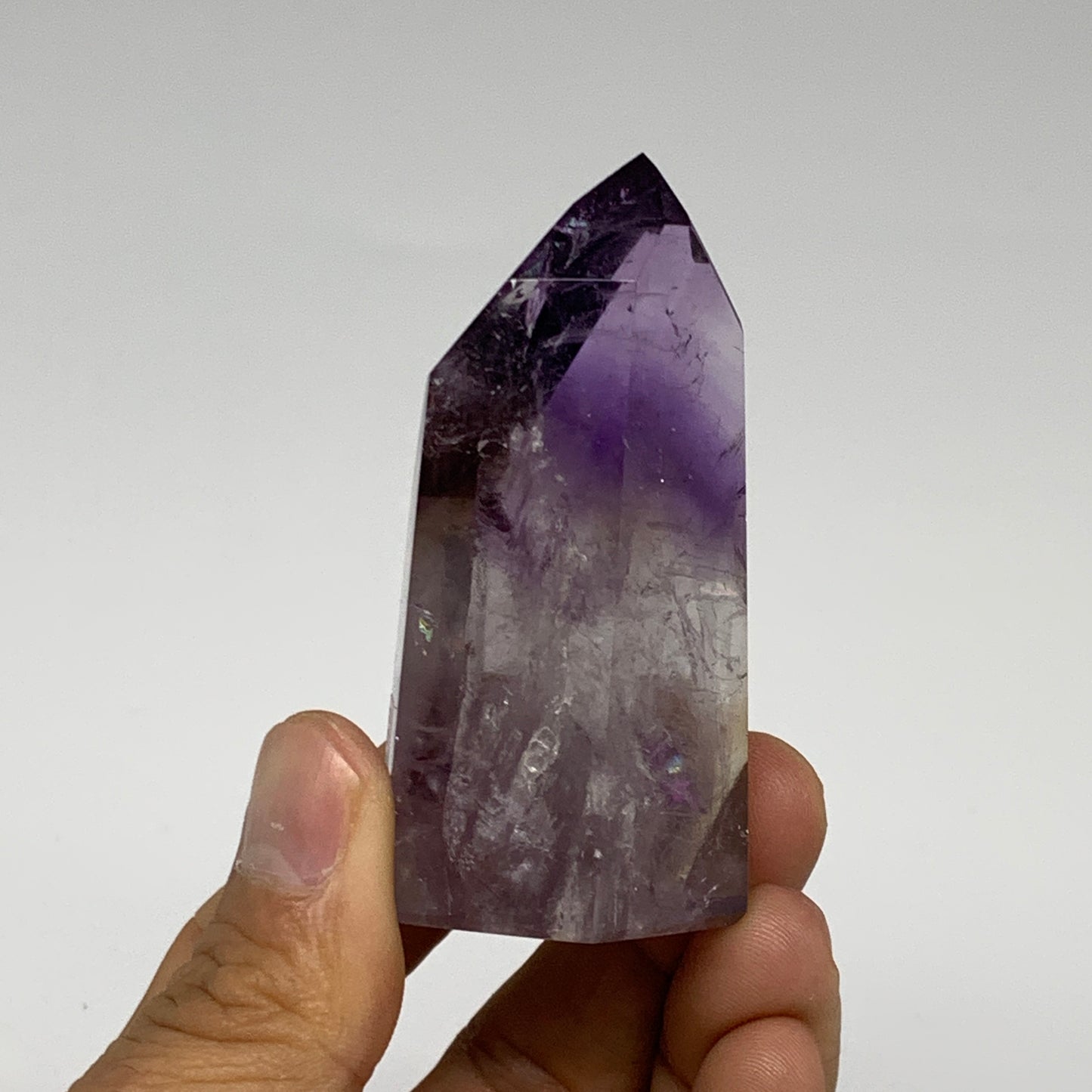 70.2g, 2.6"x1.3"x0.9", Natural Amethyst Tower Point Obelisk @Brazil, B32368