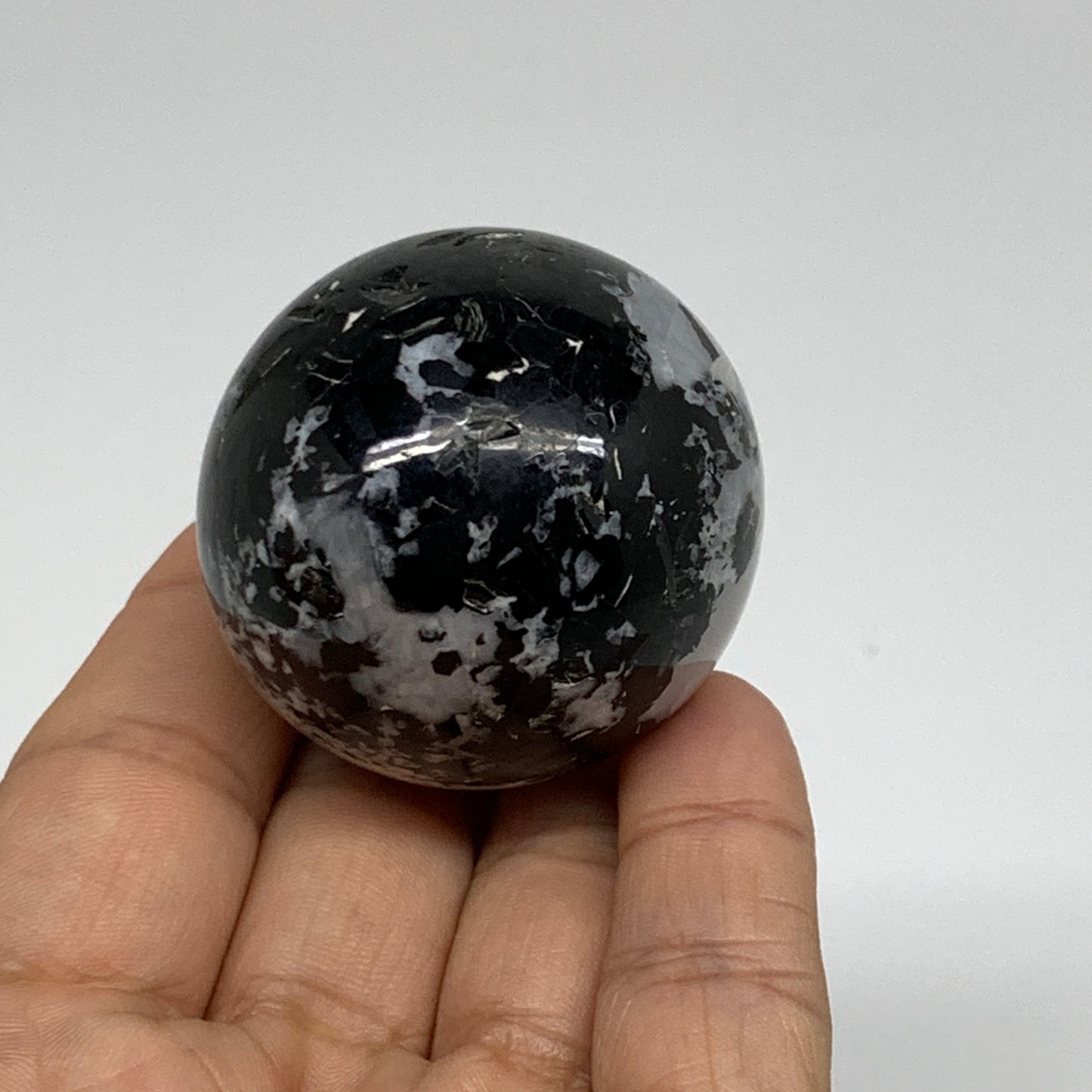 113.8g, 1.7"(43mm), Natural Rainbow Moonstone Sphere Ball Gemstone, B35174