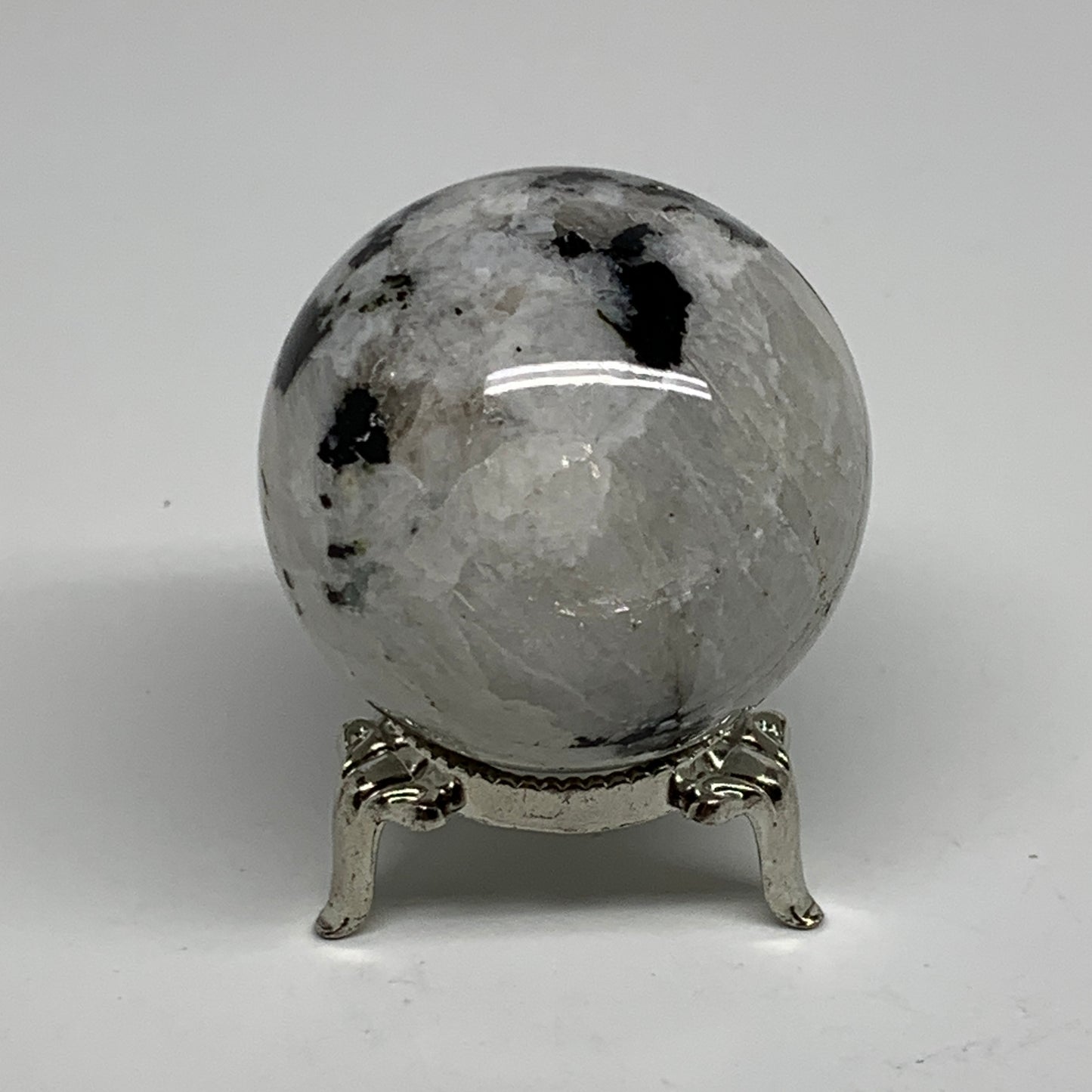 155.6g, 1.9"(48mm), Natural Rainbow Moonstone Sphere Ball Gemstone, B34388