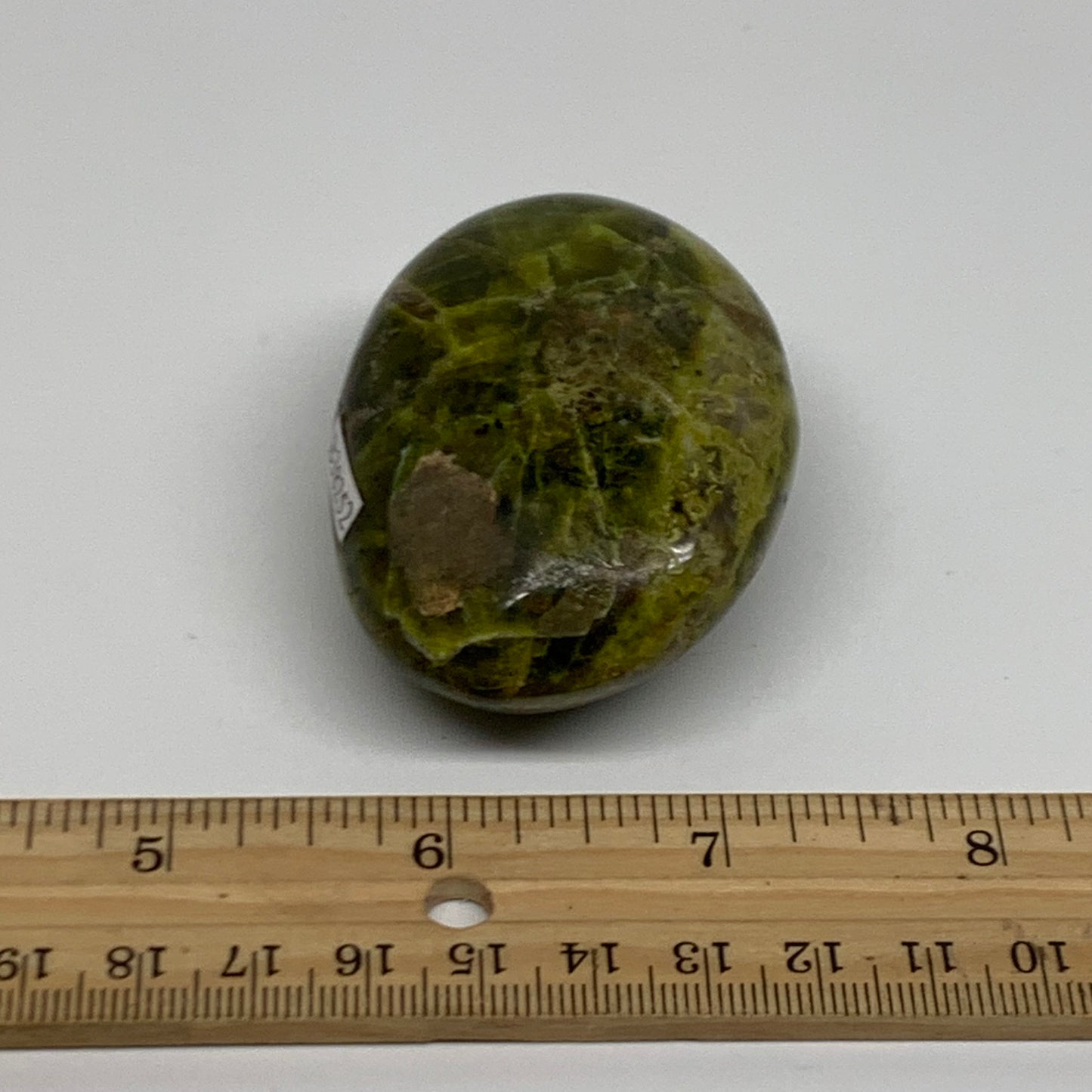 107.2g, 2.6"x1.8"x1.2", Green Opal Crystal PalmStone Polished Reiki, B38252