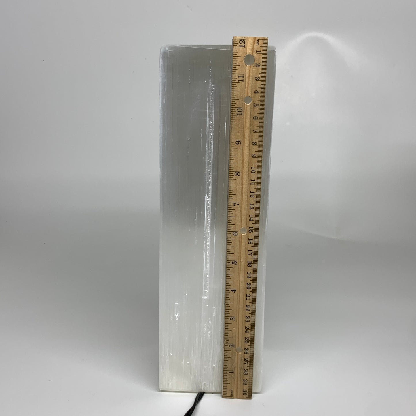 11.6 lbs. 11.75"x3.6", Rectangle Selenite (Satin Spar) Lamp, w/6ft Chord, B35836